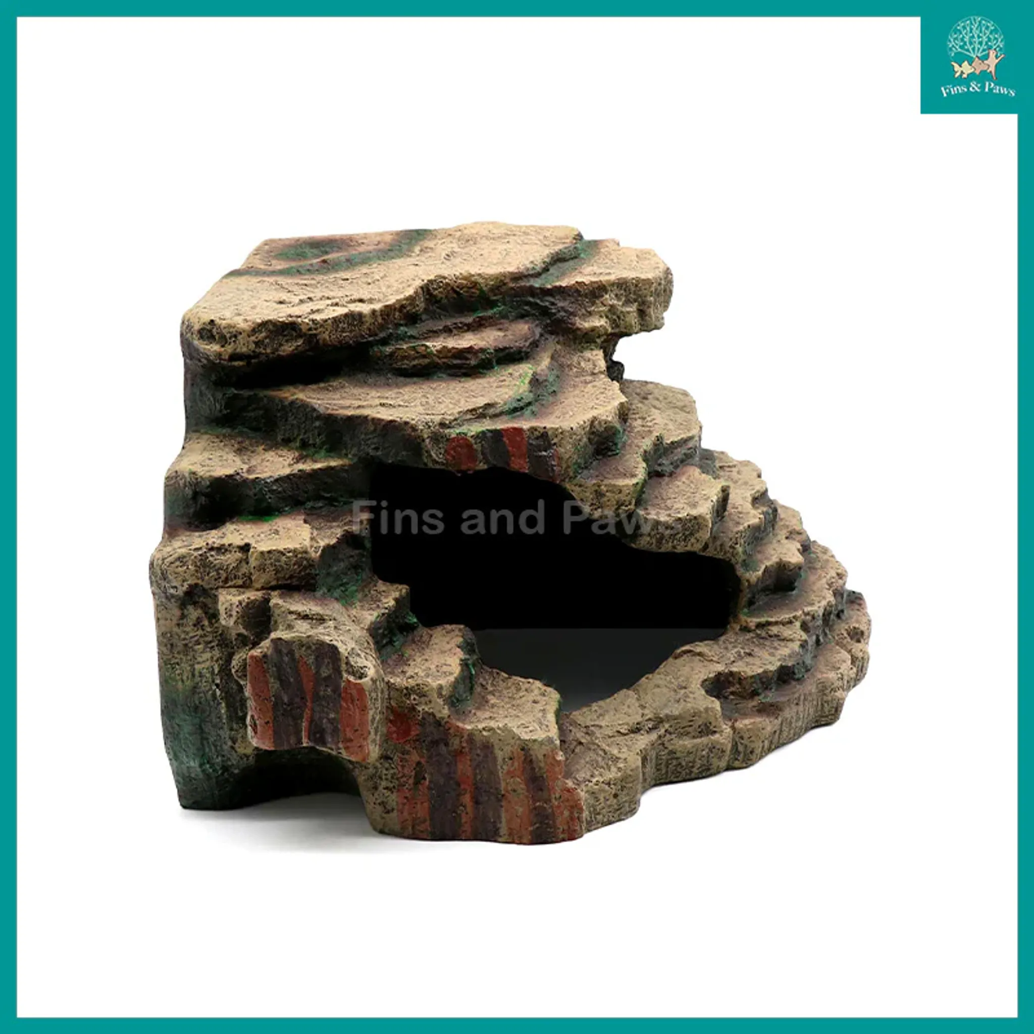 [Acquanova] Turtle and Terrapin Basking Ramp and Cave Hideout L25.5cm x W25cm x H18cm ON405L