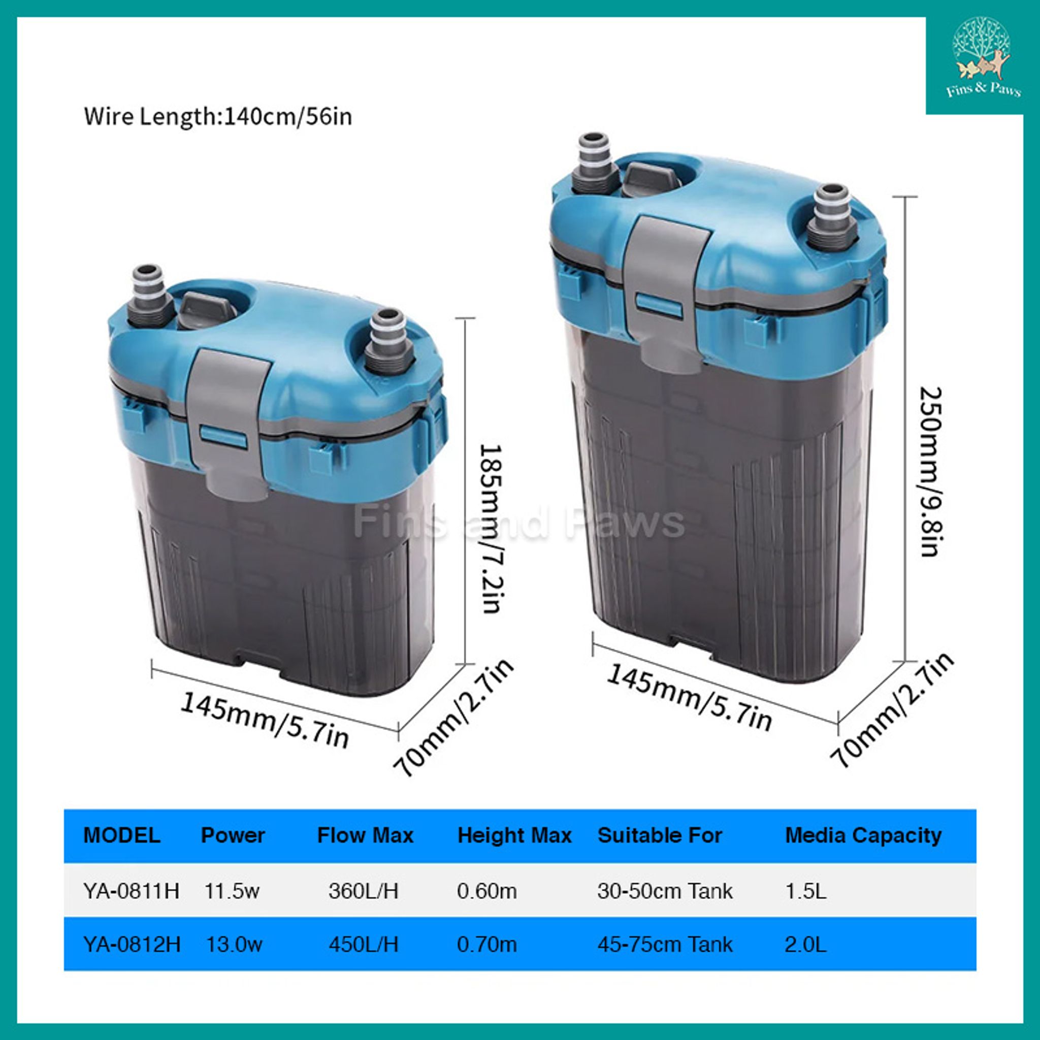 [Aquacraftsman] MIni Aquarium Canister Filter for 30-75cm tanks (360L/H, 450 L/H)