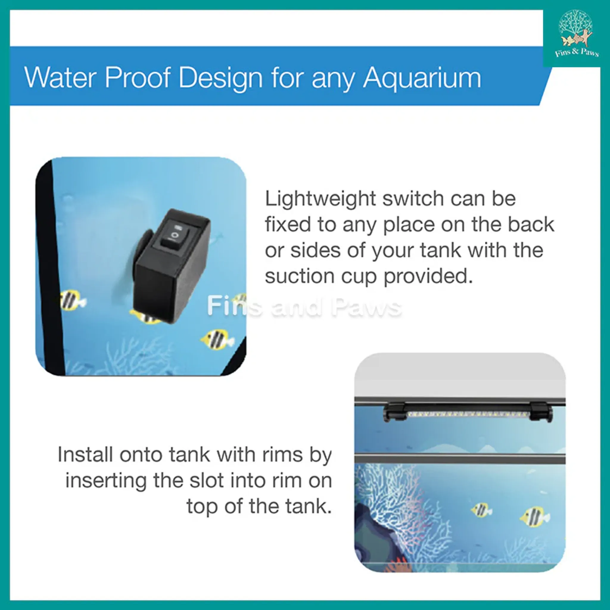 [Aquasyncro] DAYLIGHT Aquarium LED Light for 45-60cm Aquarium Fish Tank