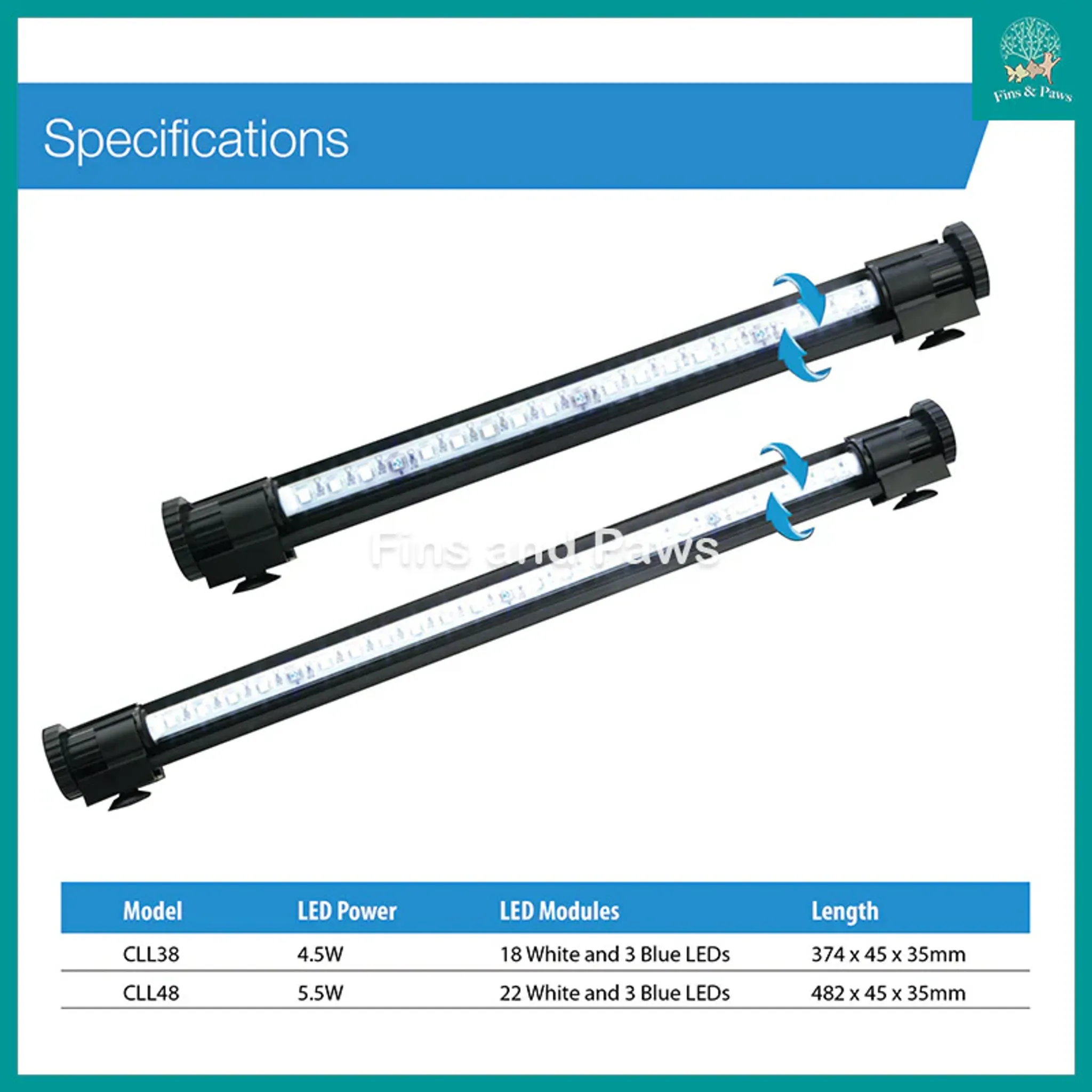 [Aquasyncro] DAYLIGHT Aquarium LED Light for 45-60cm Aquarium Fish Tank