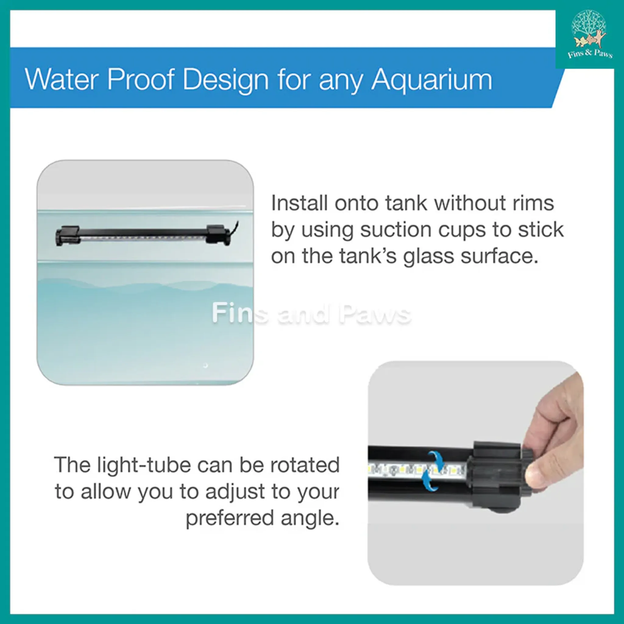 [Aquasyncro] DAYLIGHT Aquarium LED Light for 45-60cm Aquarium Fish Tank