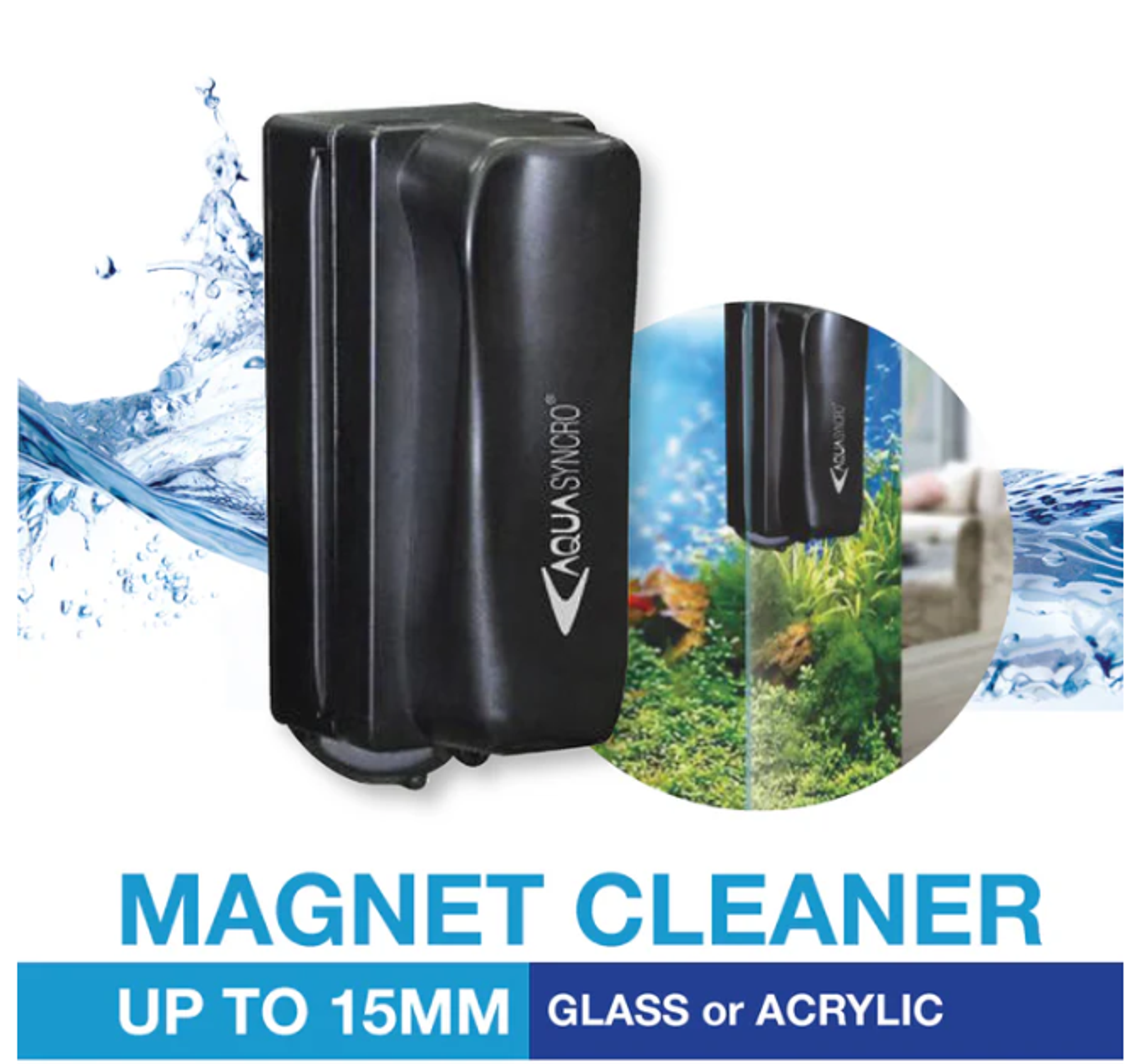 [Aquasyncro] Magnetic Algae Cleaner for Glass and Acrylic (up to 15mm)