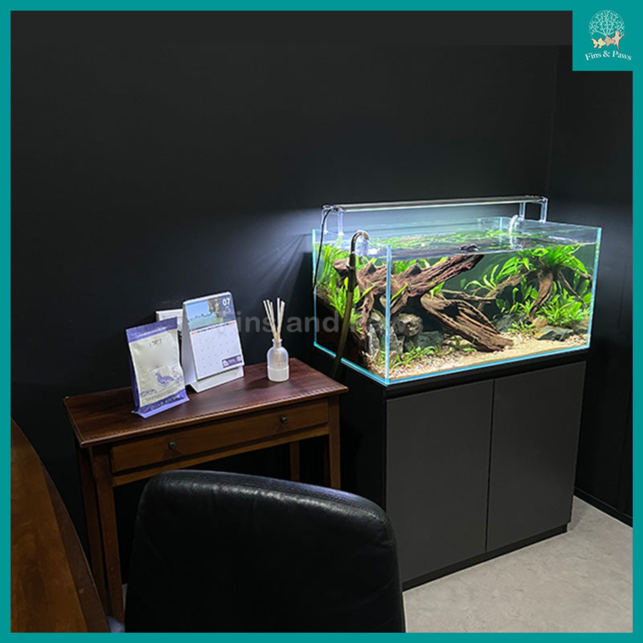 [Crystal] Monochrome Series 2ft (60cm), 3ft (90cm) and 4ft (120cm) Designer Aquarium Fish Tank Cabinet