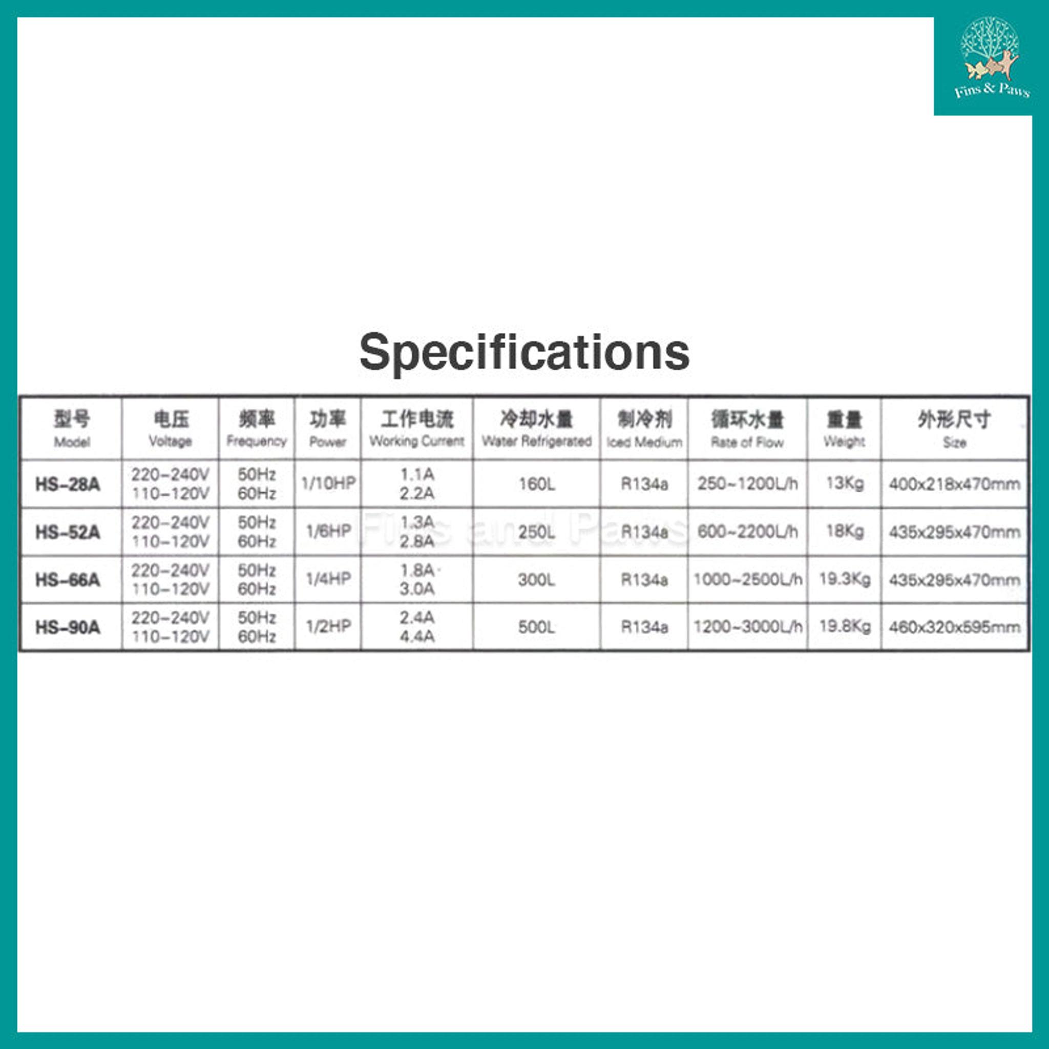 [HAILEA] HS Series Water Chiller for Freshwater and Marine Aquarium. HS-28A, HS-66A, HS-90A