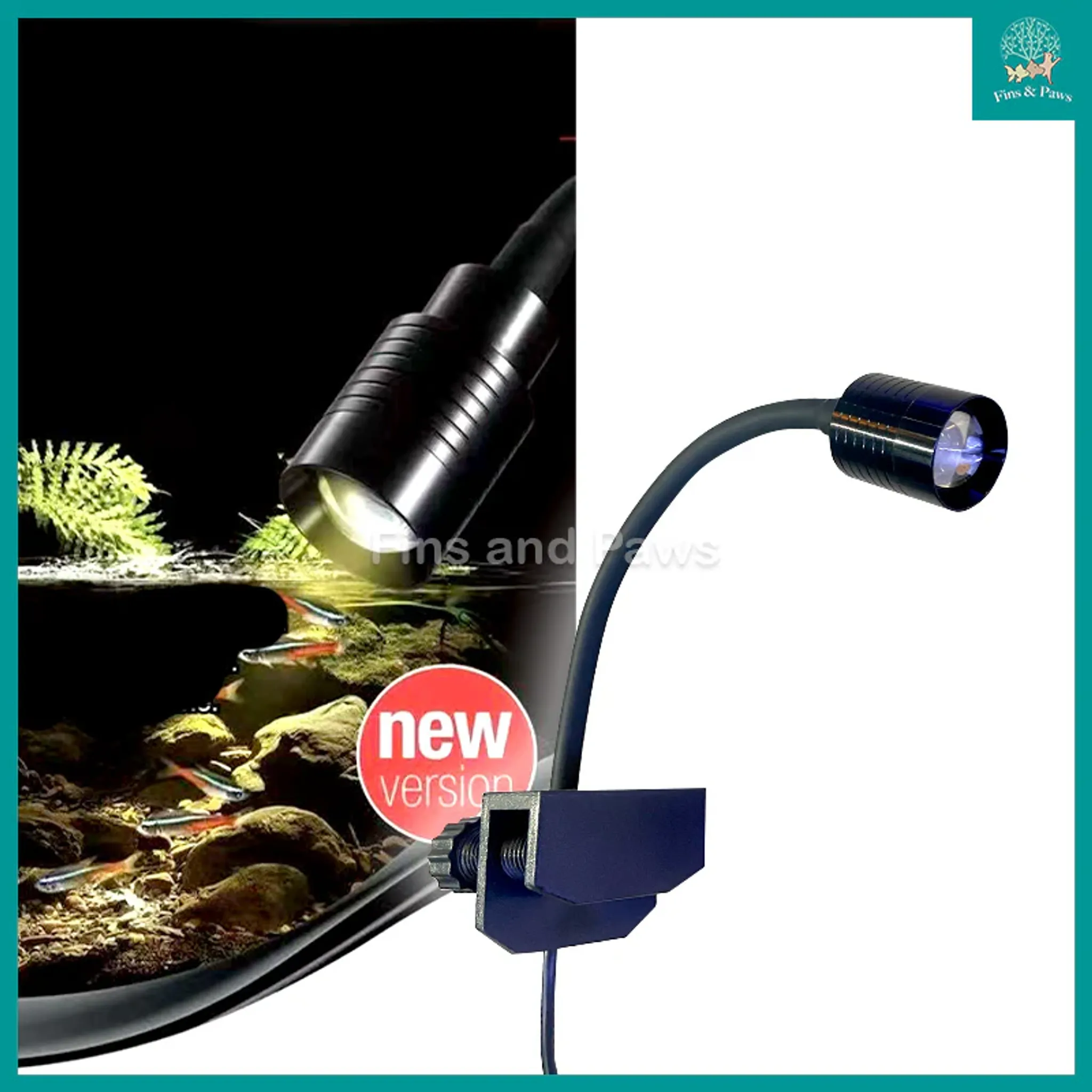 [KAO KUI] 3W LED Aquarium Spotlight with Adjustable Lens and 3 Color Modes (Suitable for Biotope, Low Tech Aqua, Freshwater Aquarium)