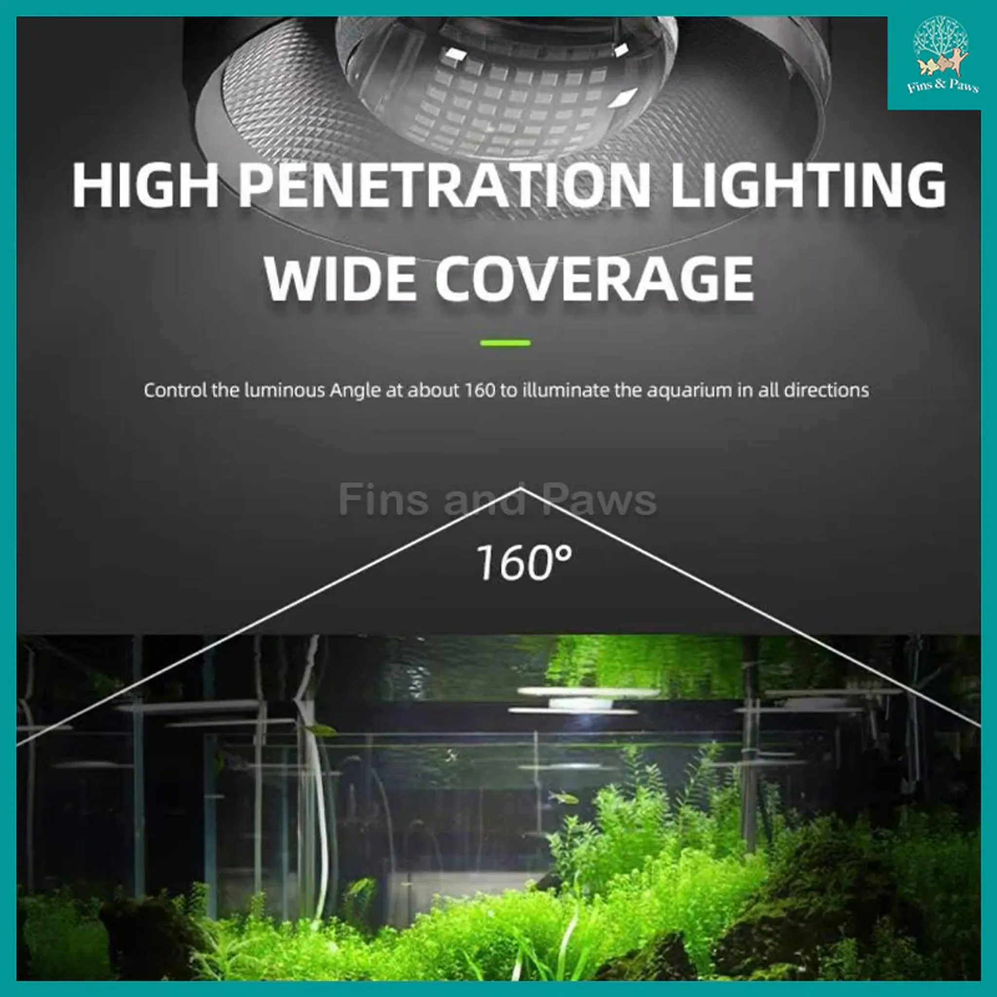 [KAO KUI] Professional 50W KK07 Aquarium Downlight suitable for Planted, Monster Fish, Goldfish, Paludarium and Terrestrial Plants