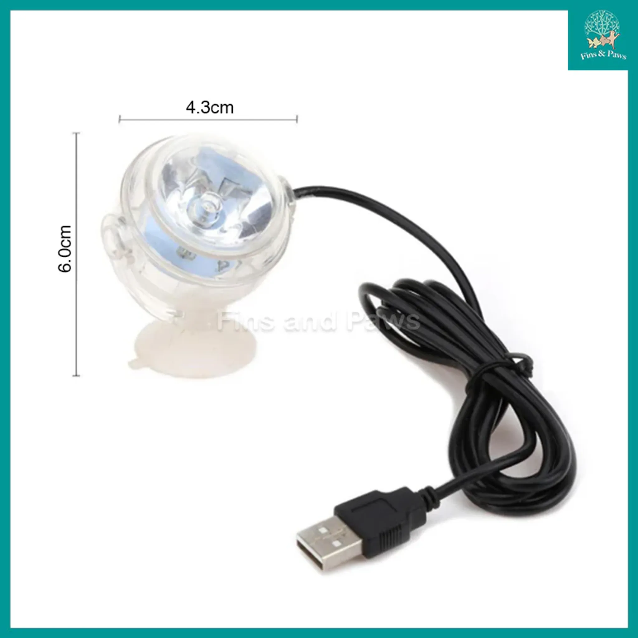 [KAO KUI] USB 1W LED Submersible Mini Spotlight Auto-Colour-Change (Suitable for small Pond or Aquarium)