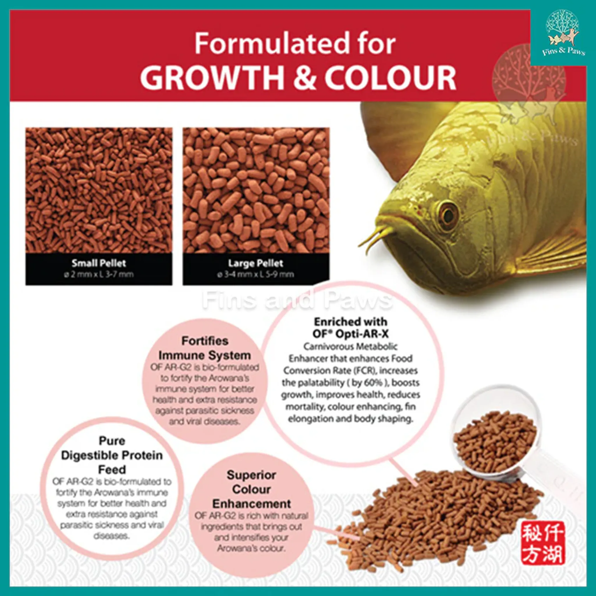 [OF Ocean Free] AR-G2 Arowana Premium Pellet Food (Intense Colour and Growth)