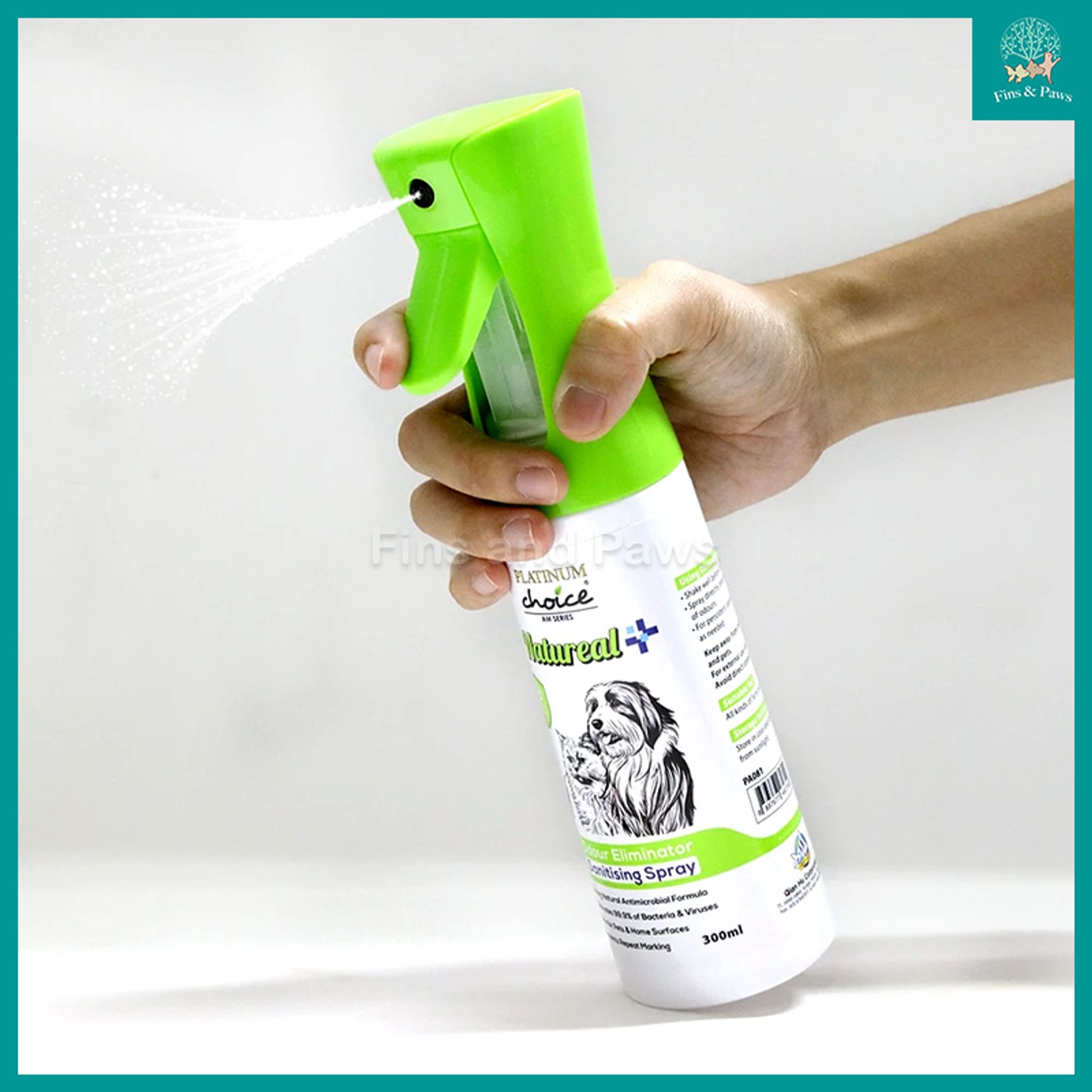 [Platinum Choice] NATUREAL Odour Eliminator and Sanitising Spray 300ml for Dog, Cats and Small Animals