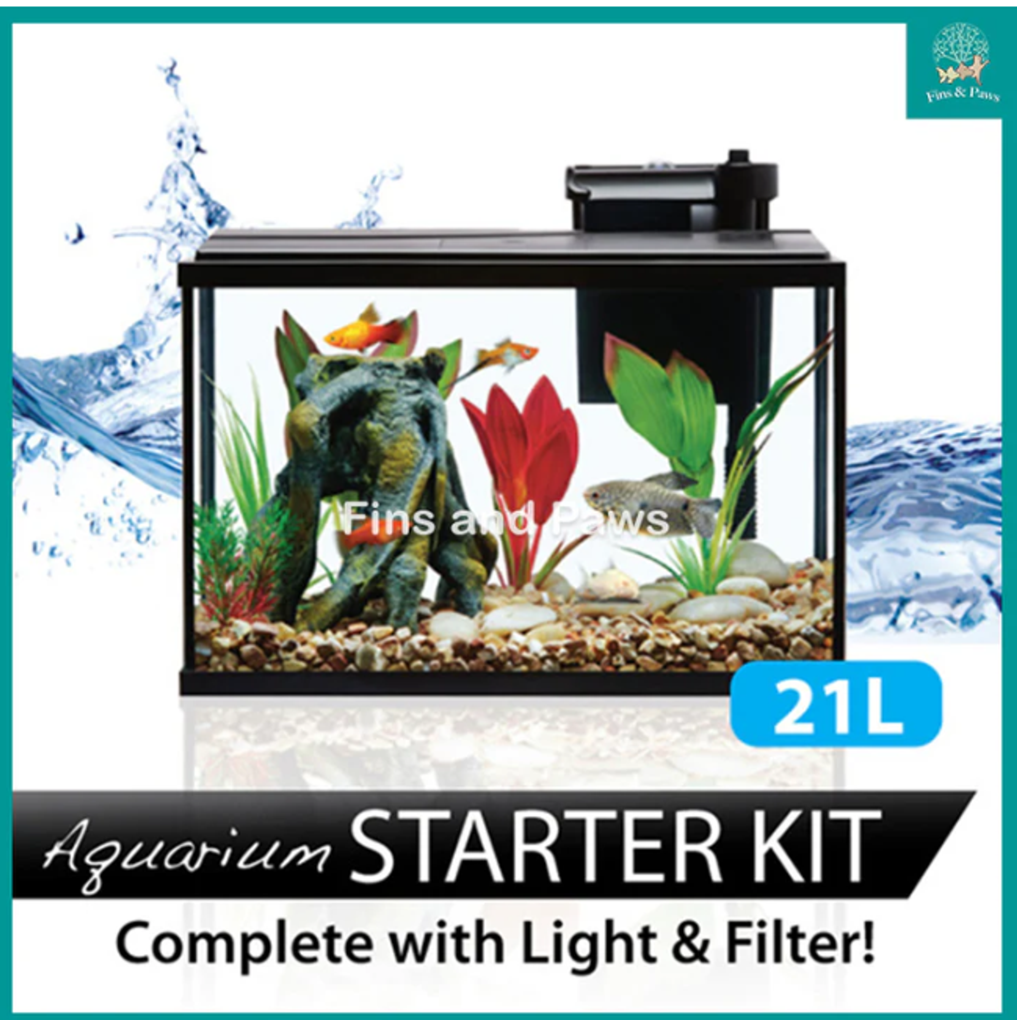 [Resun] 21L Starter Aquarium Fish Tank complete with LED Lights and Filter
