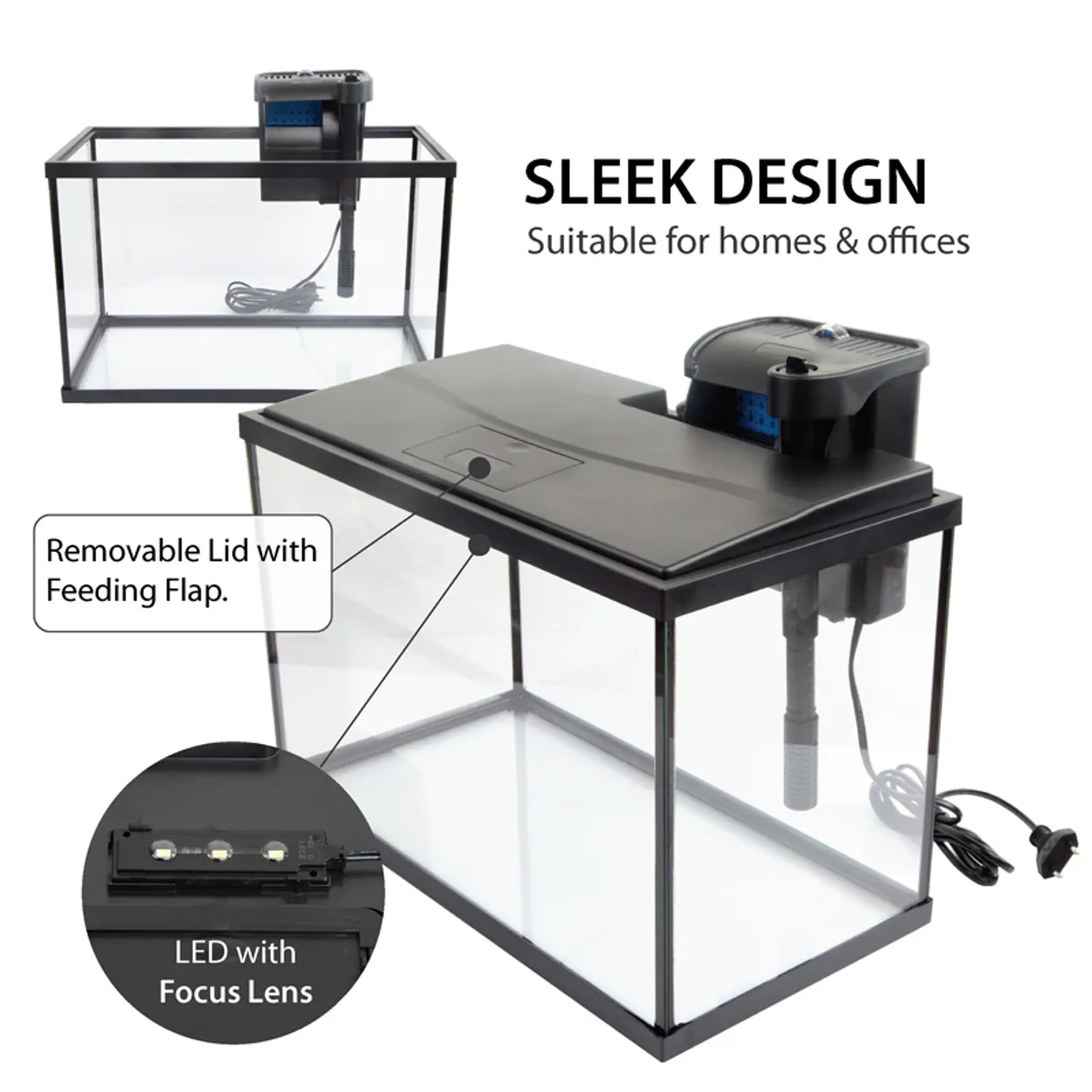 [Resun] 21L Starter Aquarium Fish Tank complete with LED Lights and Filter