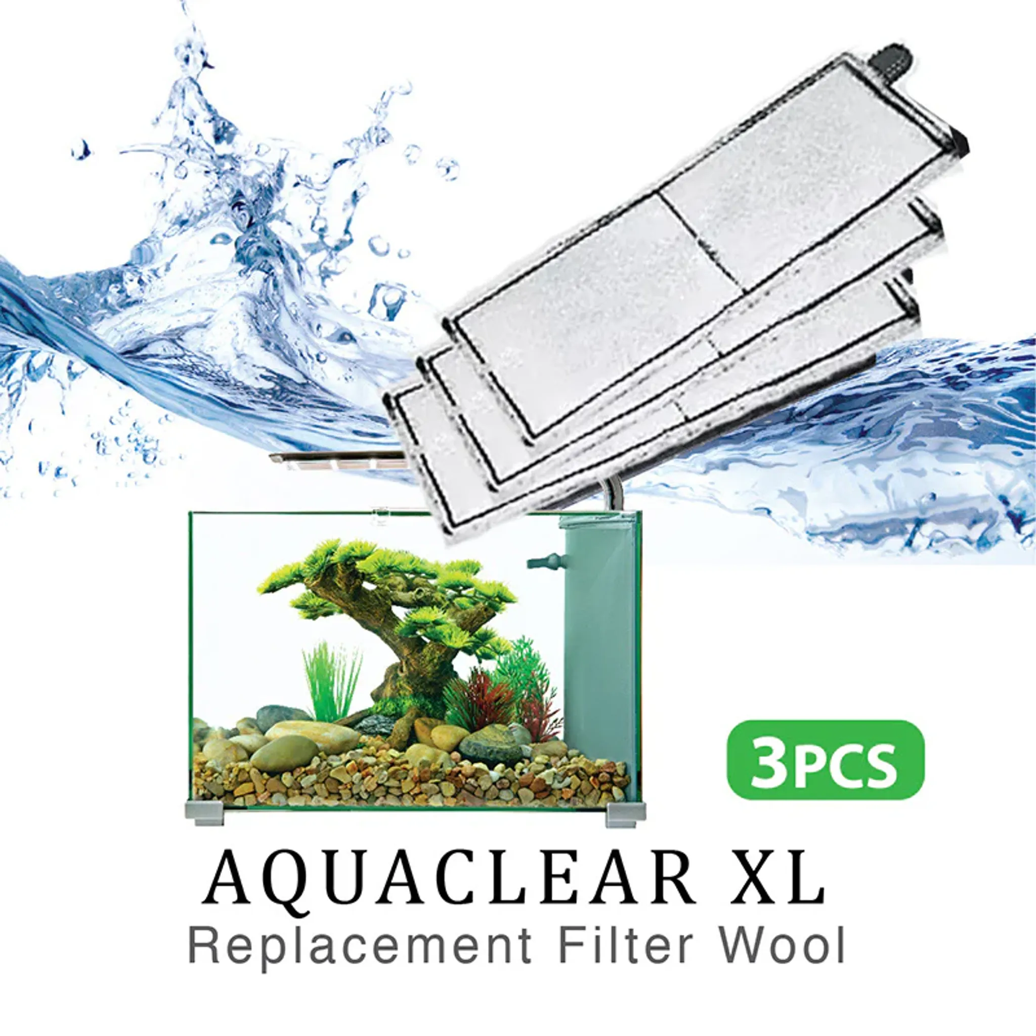 [Resun] 3pcs Replacement Filter Wool for Aquaclear XL Fish Tank [Resun] 3pcs Replacement Filter Wool for Aquaclear XL Fish Tank (Not Suitable for Aquaclear-S, Aquaclear Lux!)