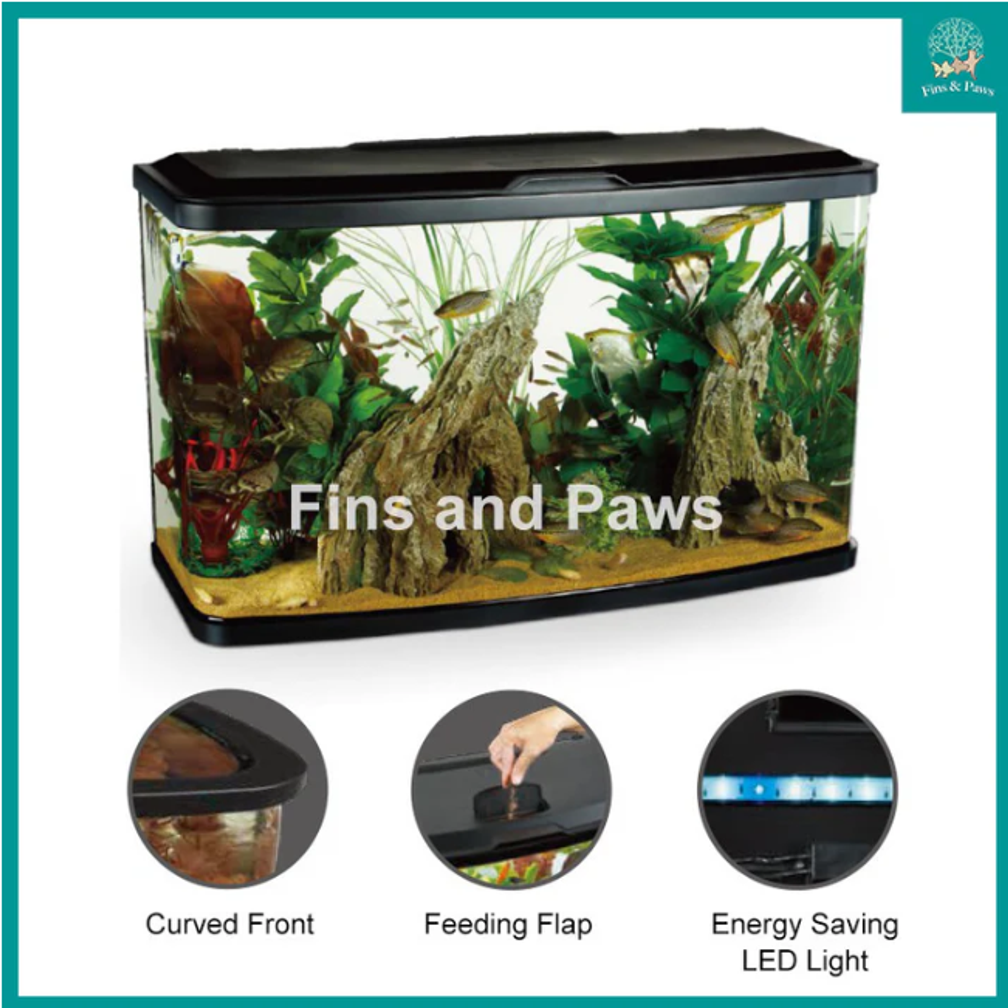 [Resun] 87L Panaview 2.5ft Tank and Cabinet Set (with LED Lights and Filter)