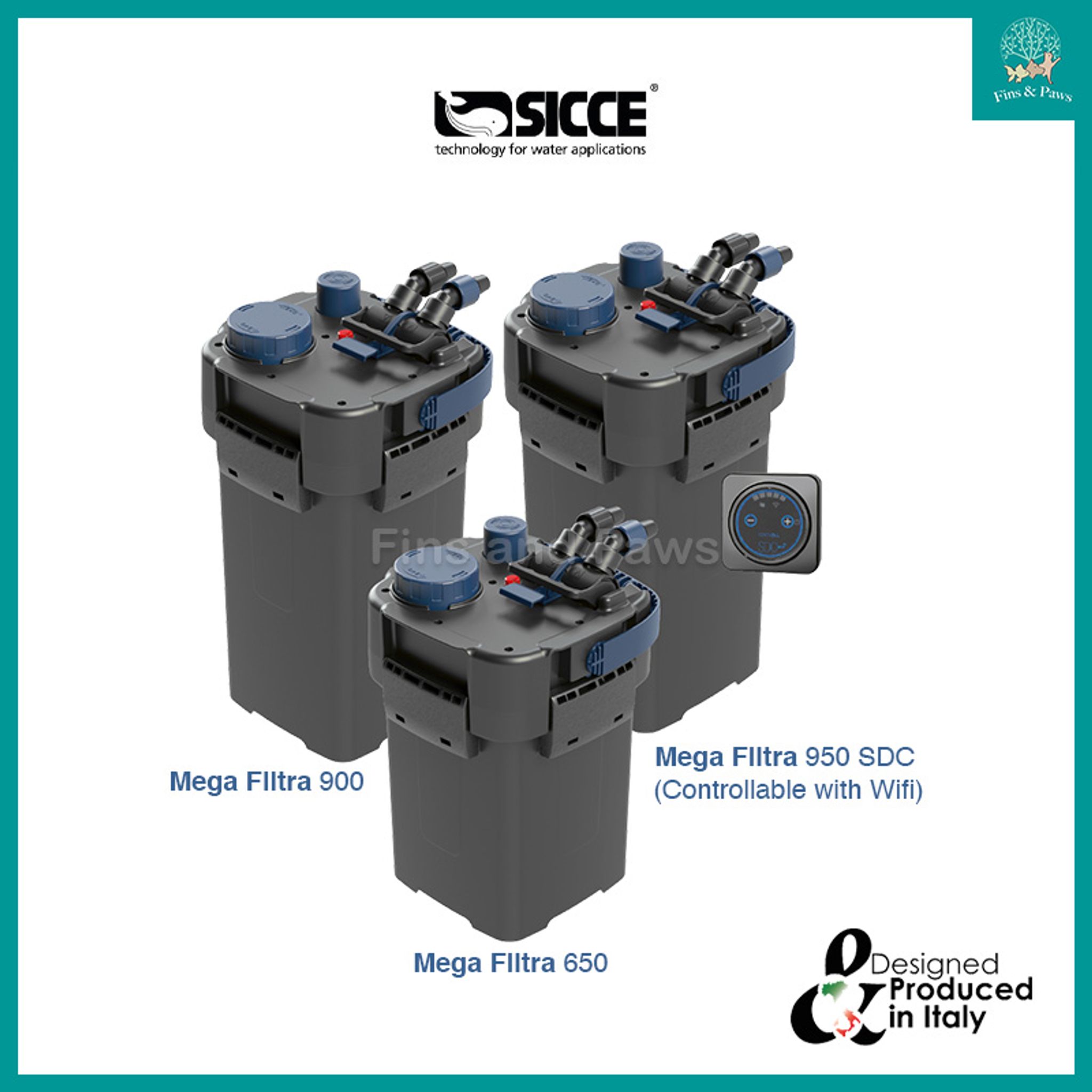 [Sicce] MEGA FILTRA Aquarium Canister External Filter for up to 900L tanks (1.5ft to 5ft)