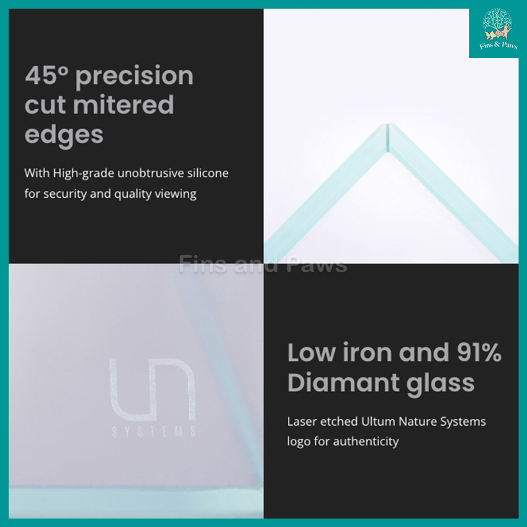 [Ultum Nature Systems UNS] Standard Ultra Clear Rimless Glass Tanks (31cm, 36cm, 45cm, 60cm)