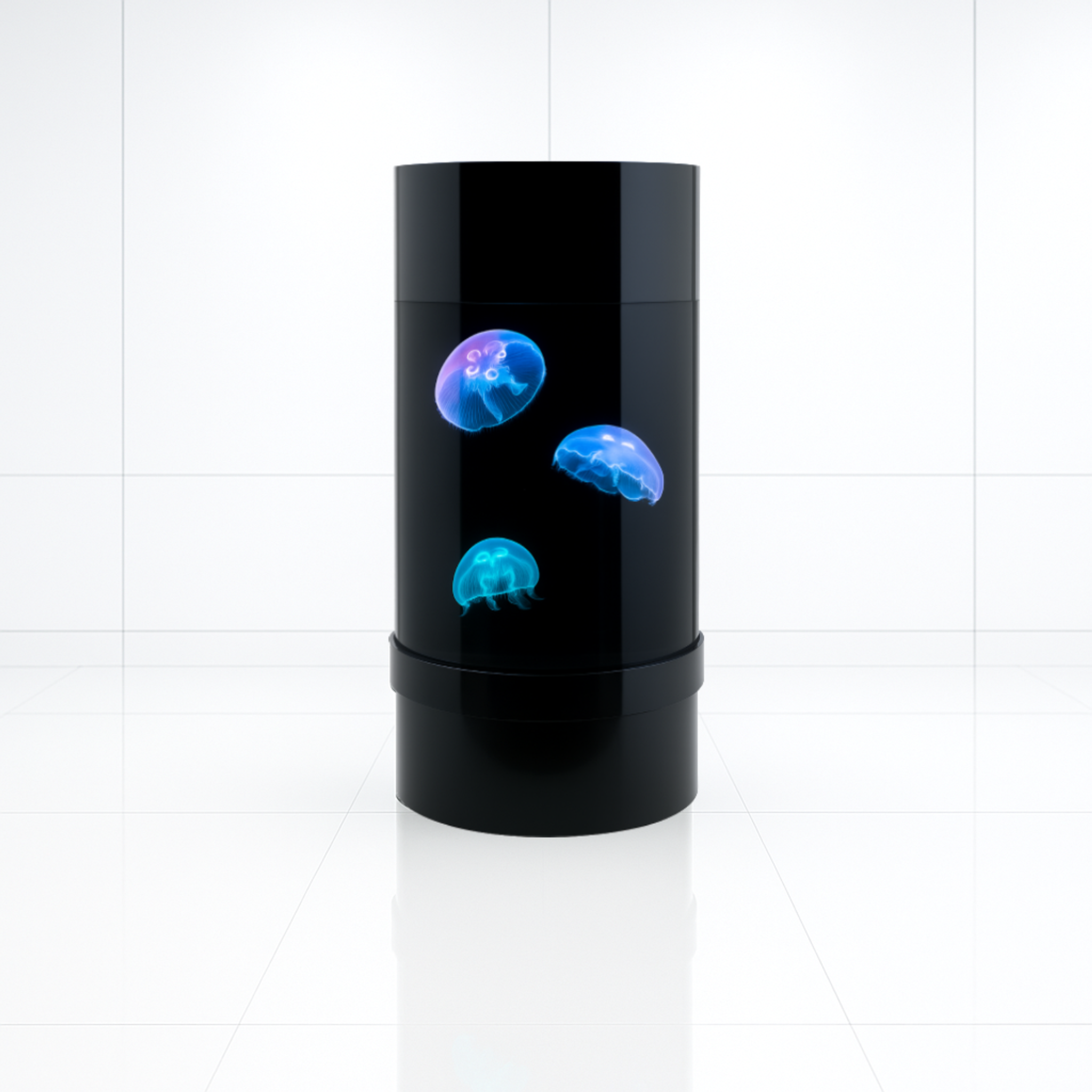 8L Cylinder Black Jellyfish Tank
