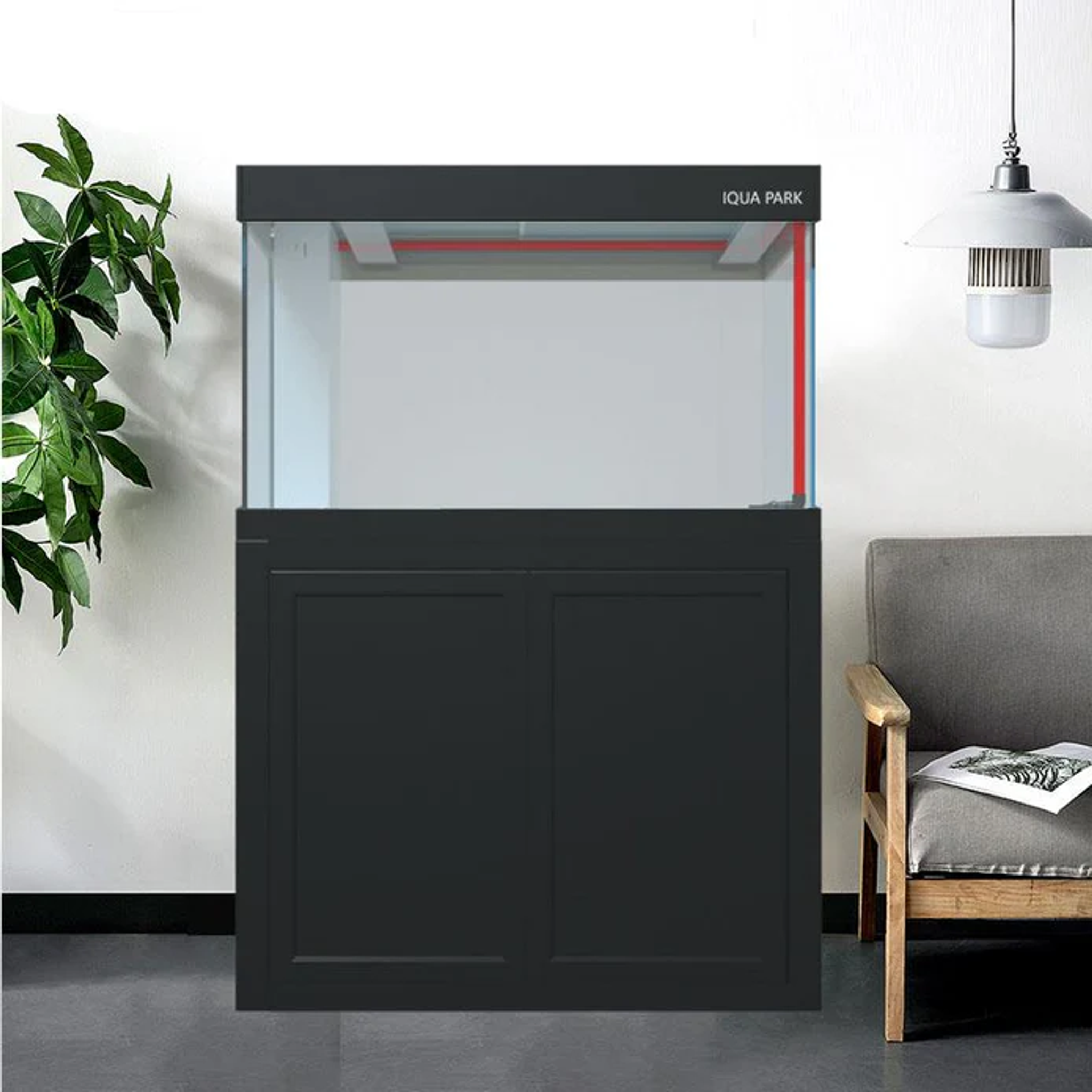 IAQUA 100 - Crystal Glass Aquarium (Complete w/ Sump & Aluminum Cabinet)