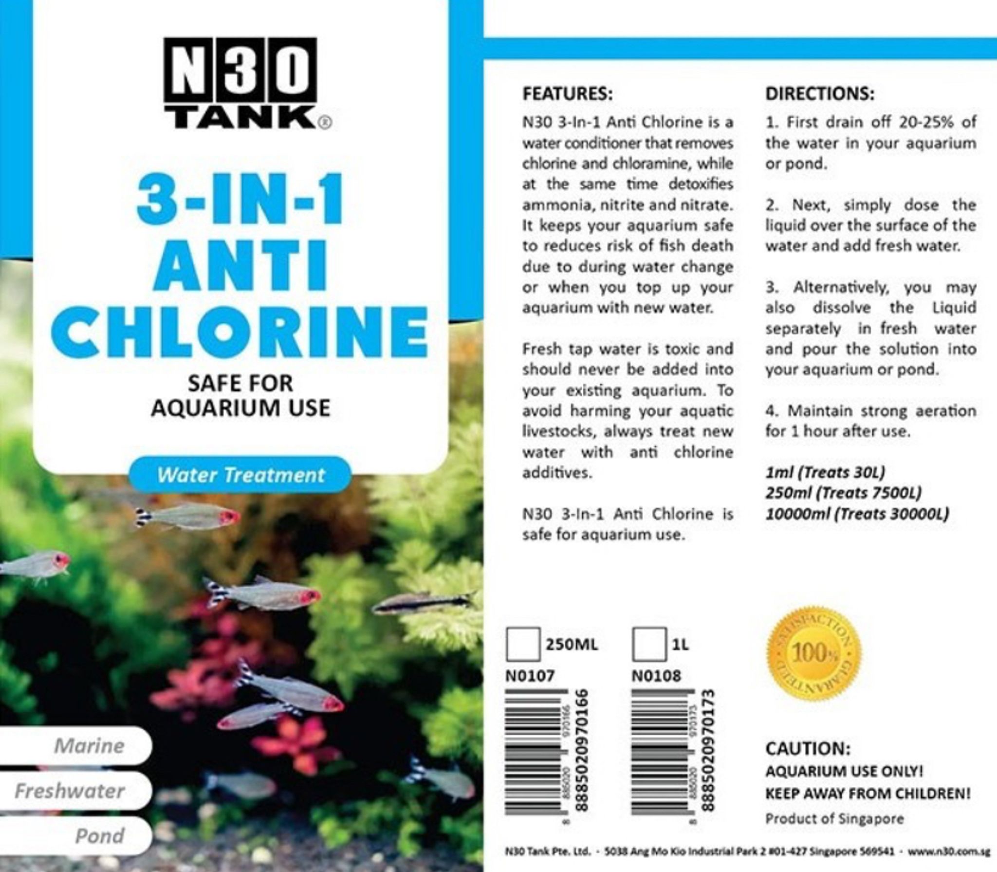 N30 3 IN 1 ANTICHLORINE 250ML