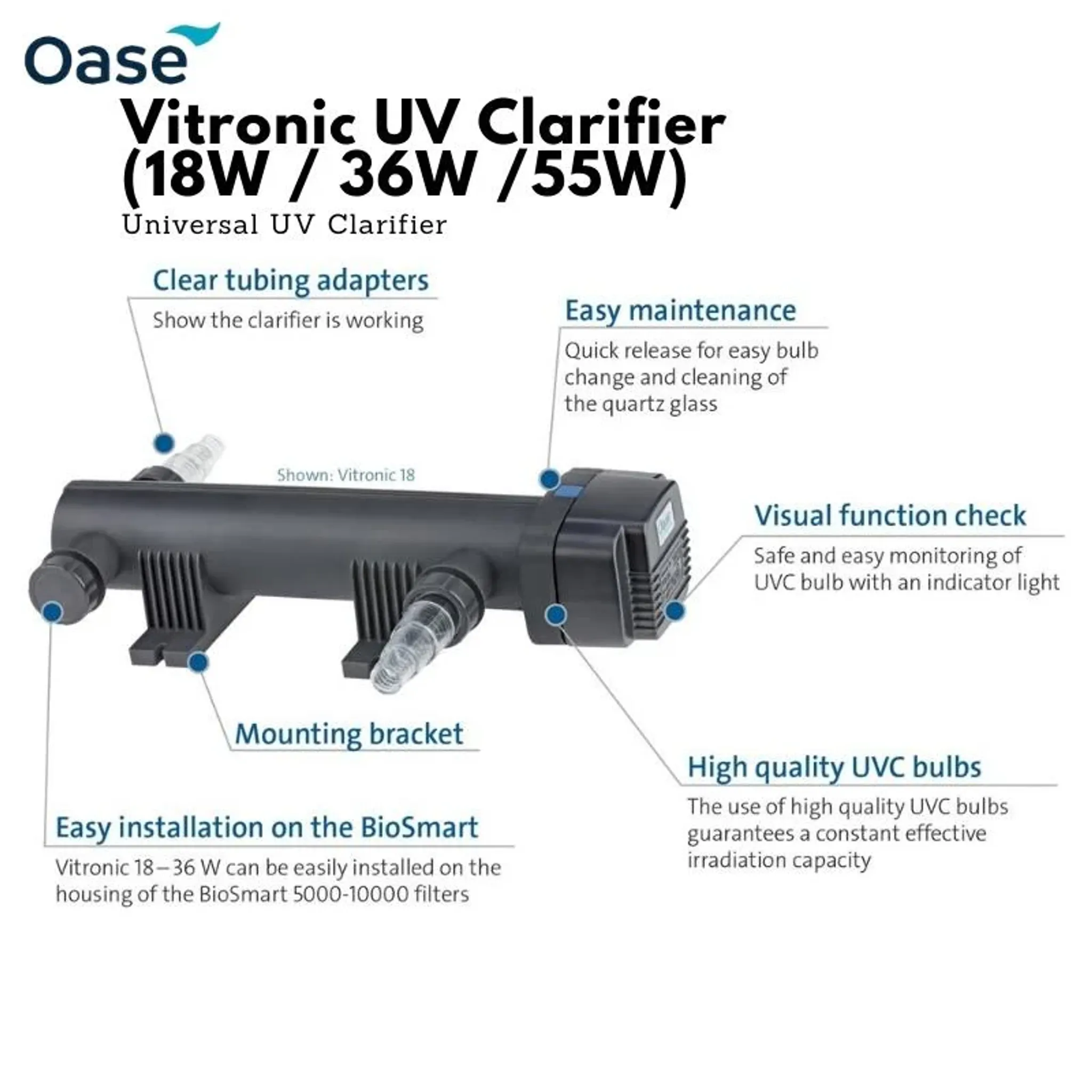 OASE Vitronic UV Clarifier filter (18W/36W/55W)
