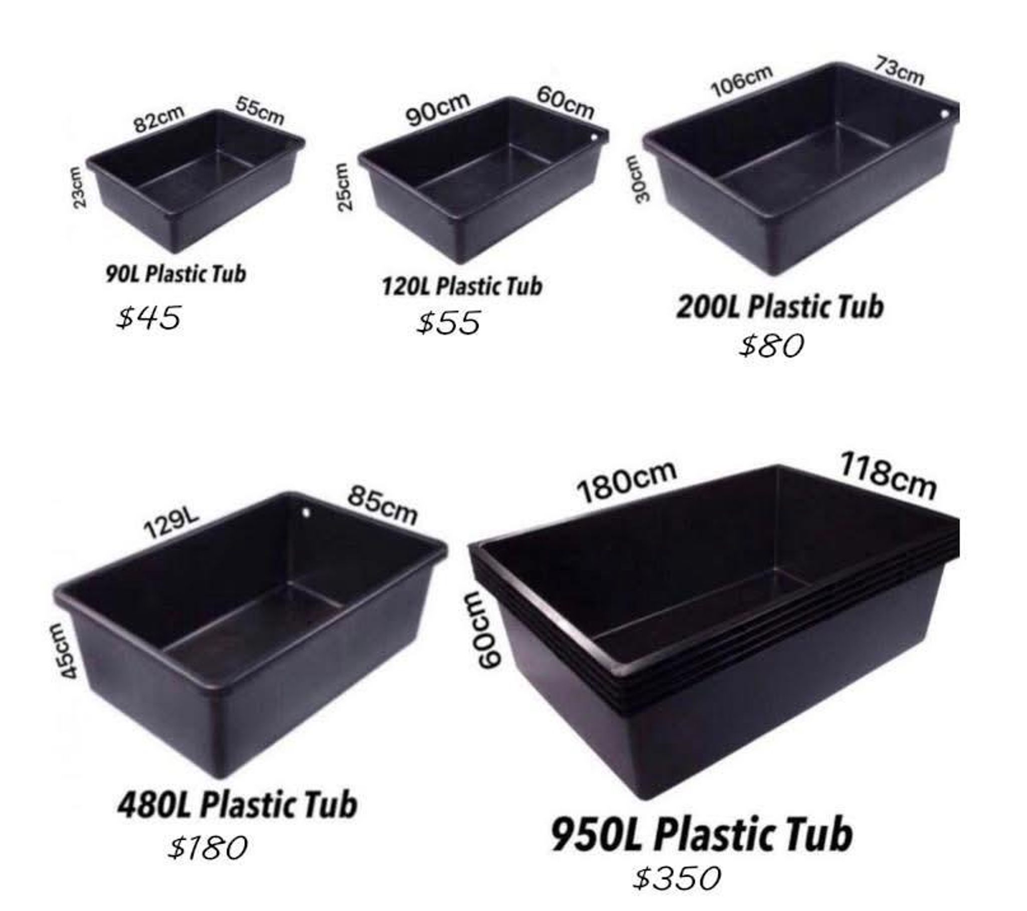 Plastic Tub (Black/Blue colour)