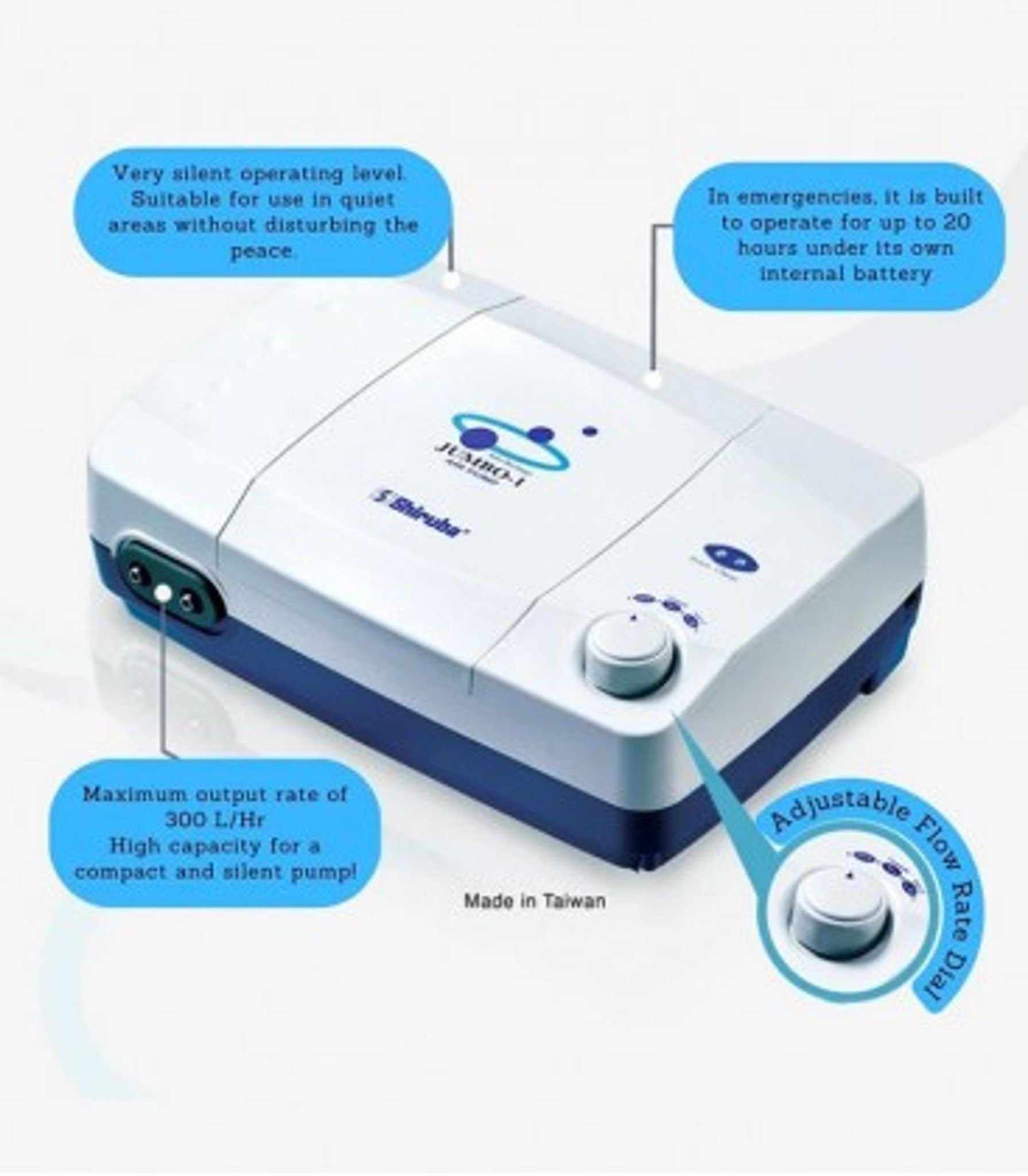 Shiruba Jumbo-1 AC/DC Air Pump (Up to 20hrs on Battery)