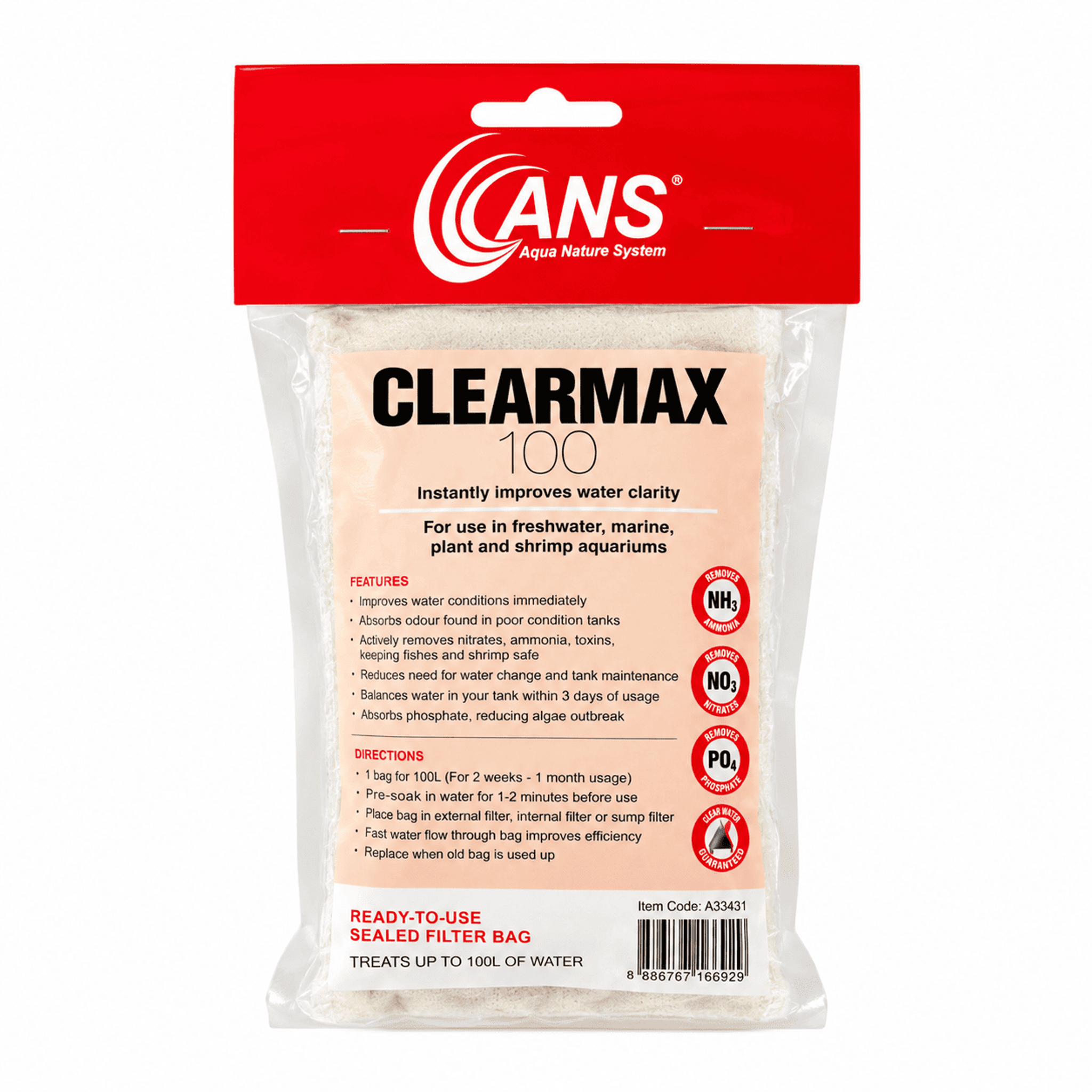 ANS Clearmax Aquarium Water Clarifier 100ml/250ml/500ml