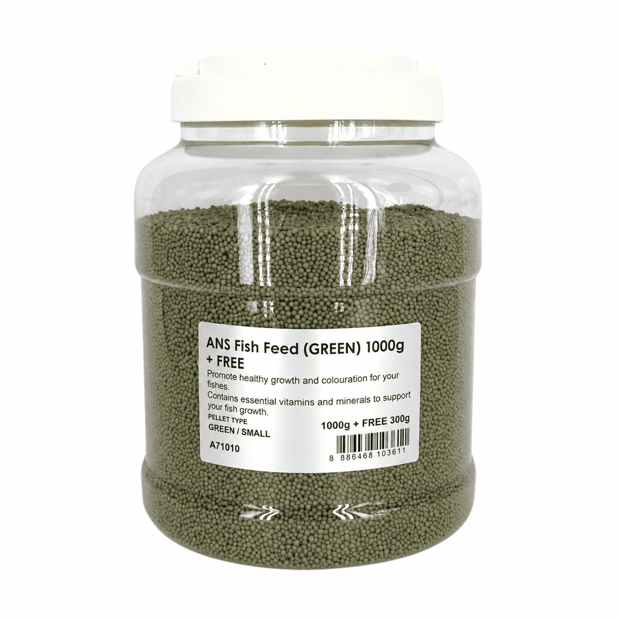 ANS Fish Feed (GREEN) Small/Medium 1000g