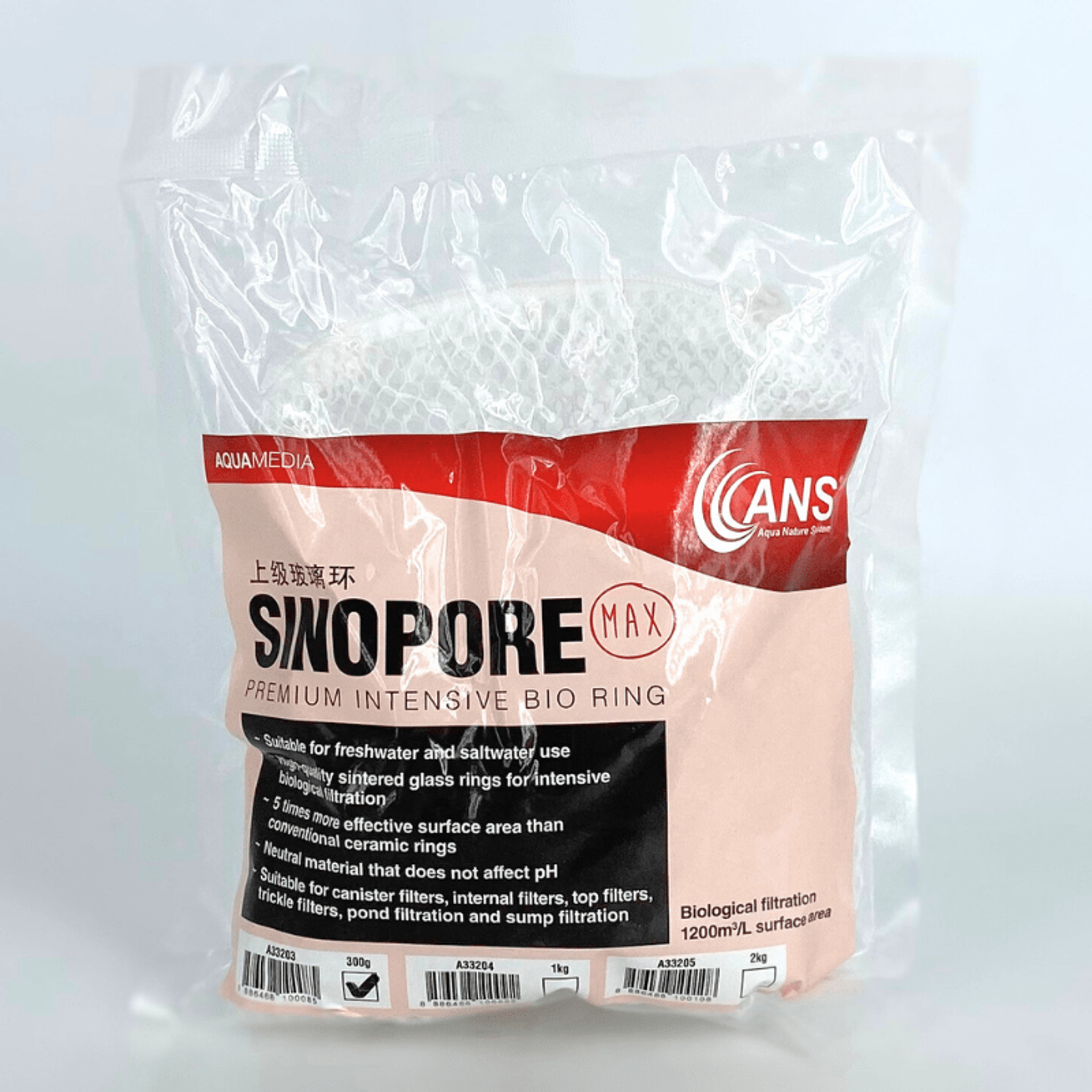ANS Sinopore Max (15mm) w/net - 300g/1kg/2kg