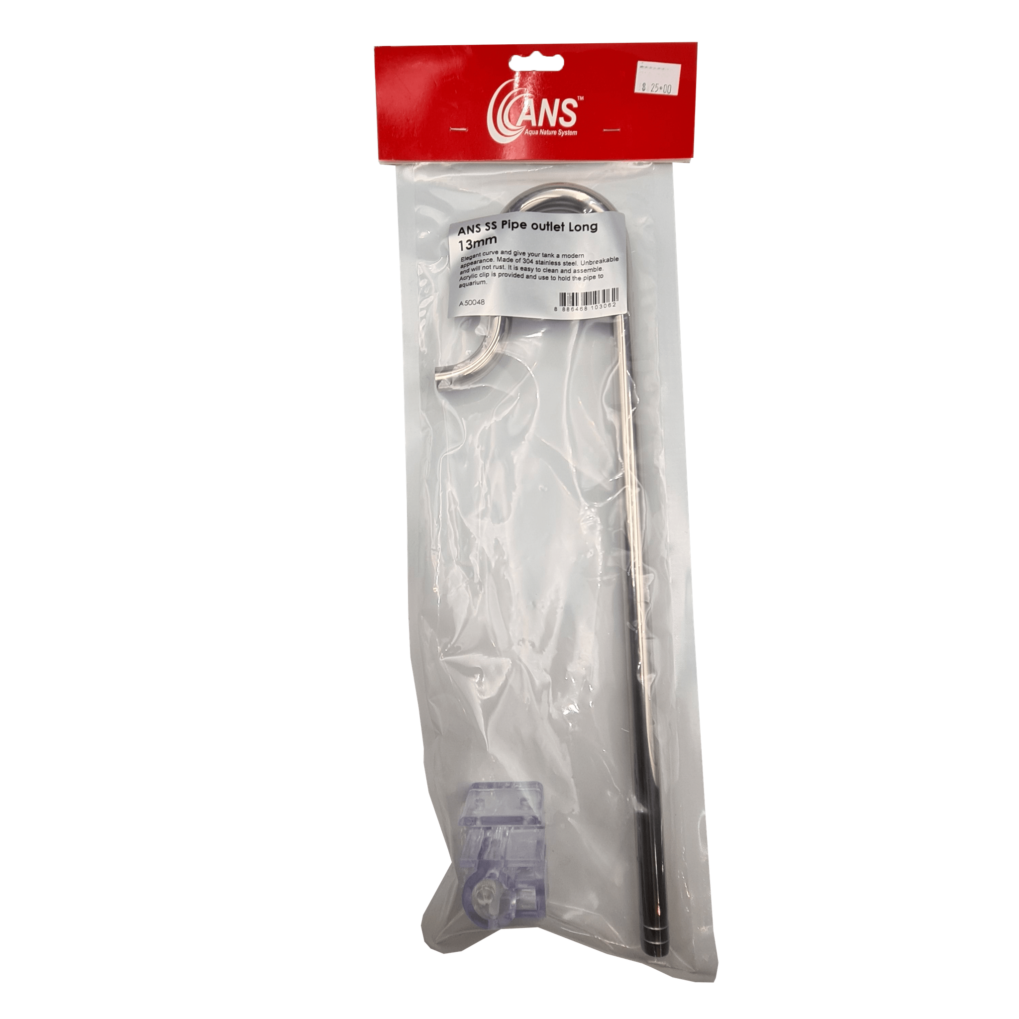 ANS SS Pipe outlet Long 13mm