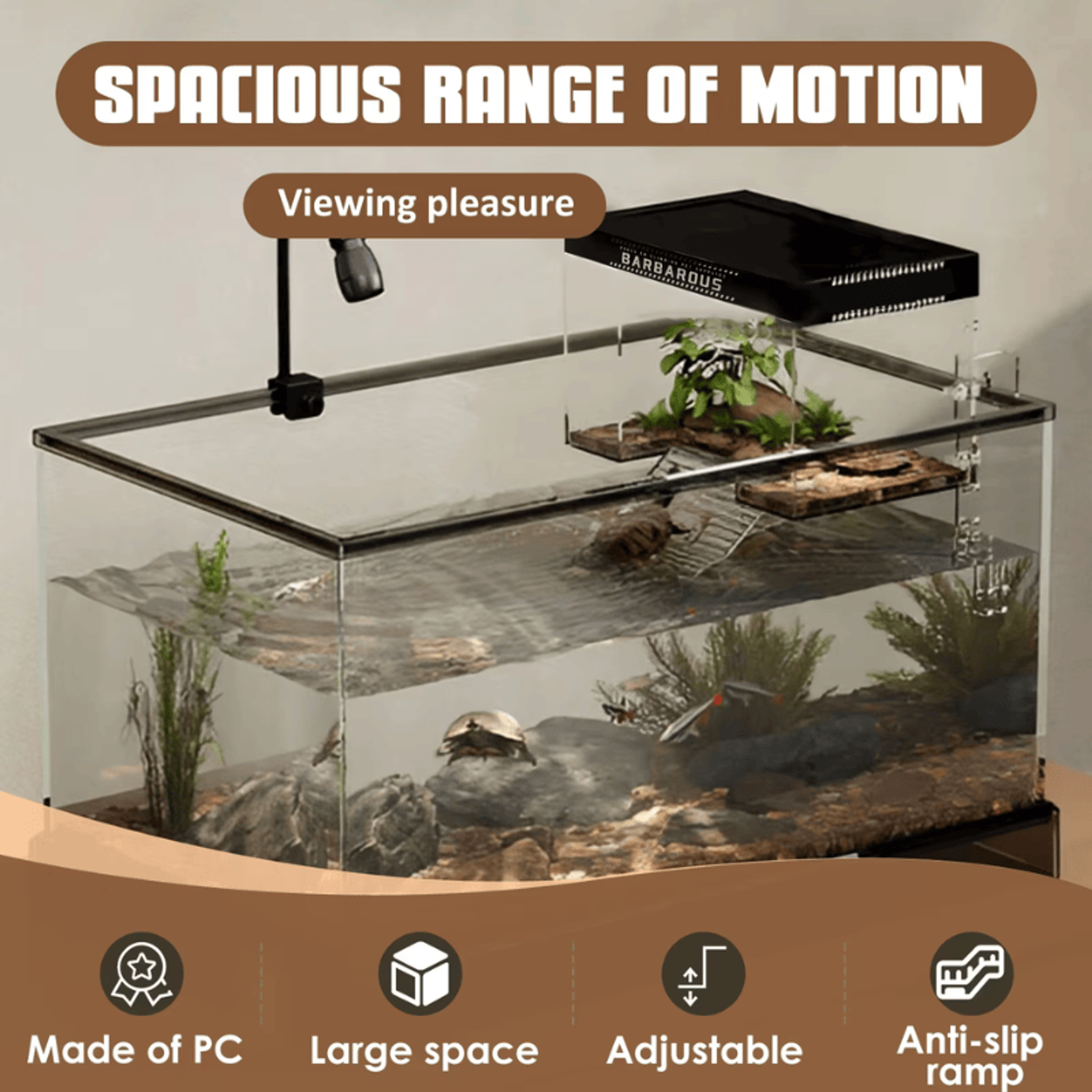 BARBAROUS Growth Warm Room (20/25/30/35cm) Basking Platform