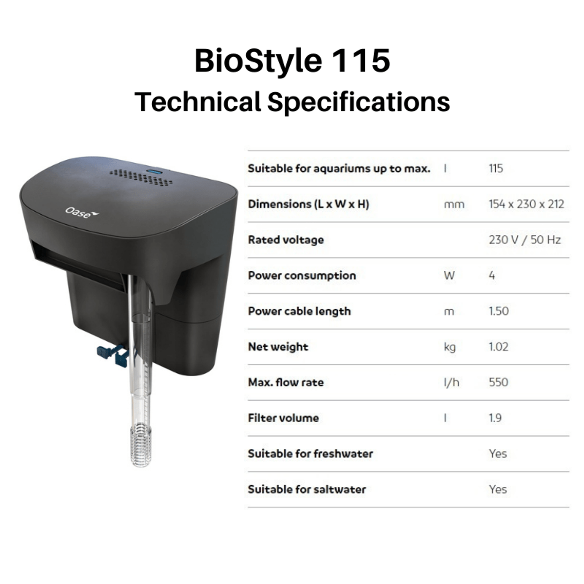 Oase BioStyle Hang On Back Filter (75/115/180)
