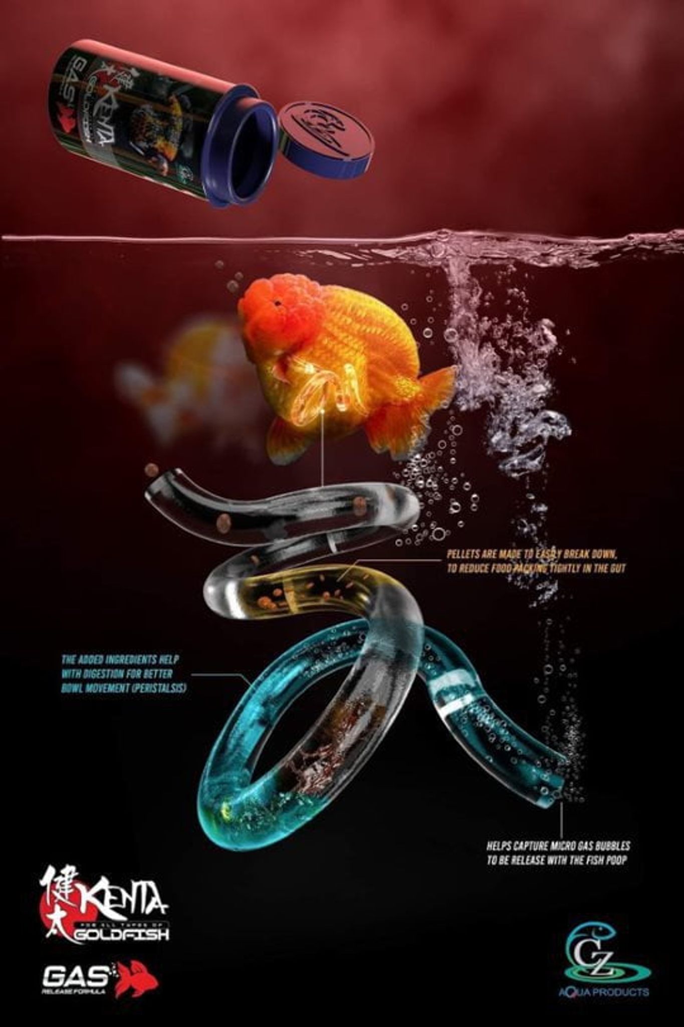 CZ Aqua Kenta releasing gas 150g/500g (Help goldfish to regain balance)