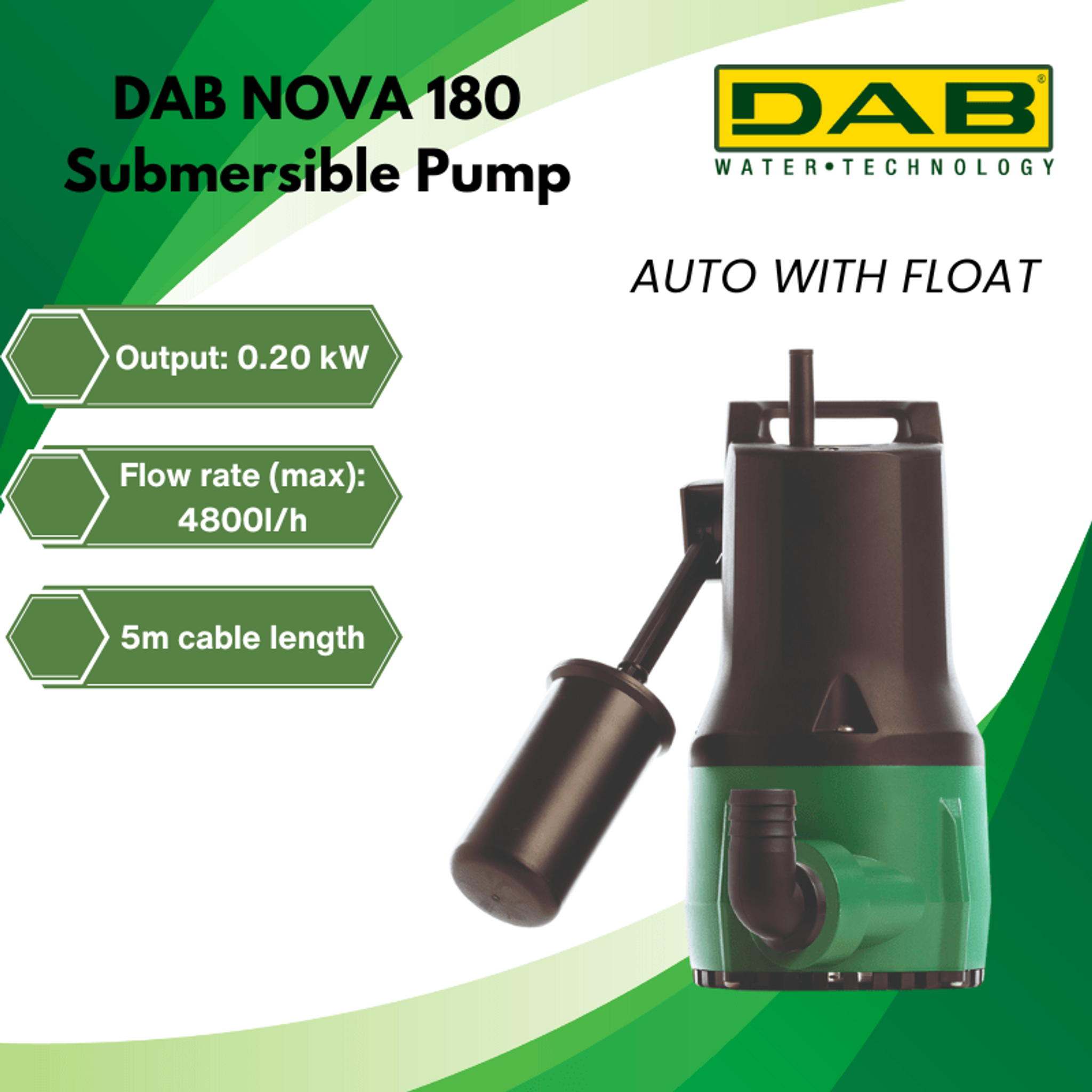 DAB NOVA 180 Submersible Pump (AUTO WITH FLOAT)
