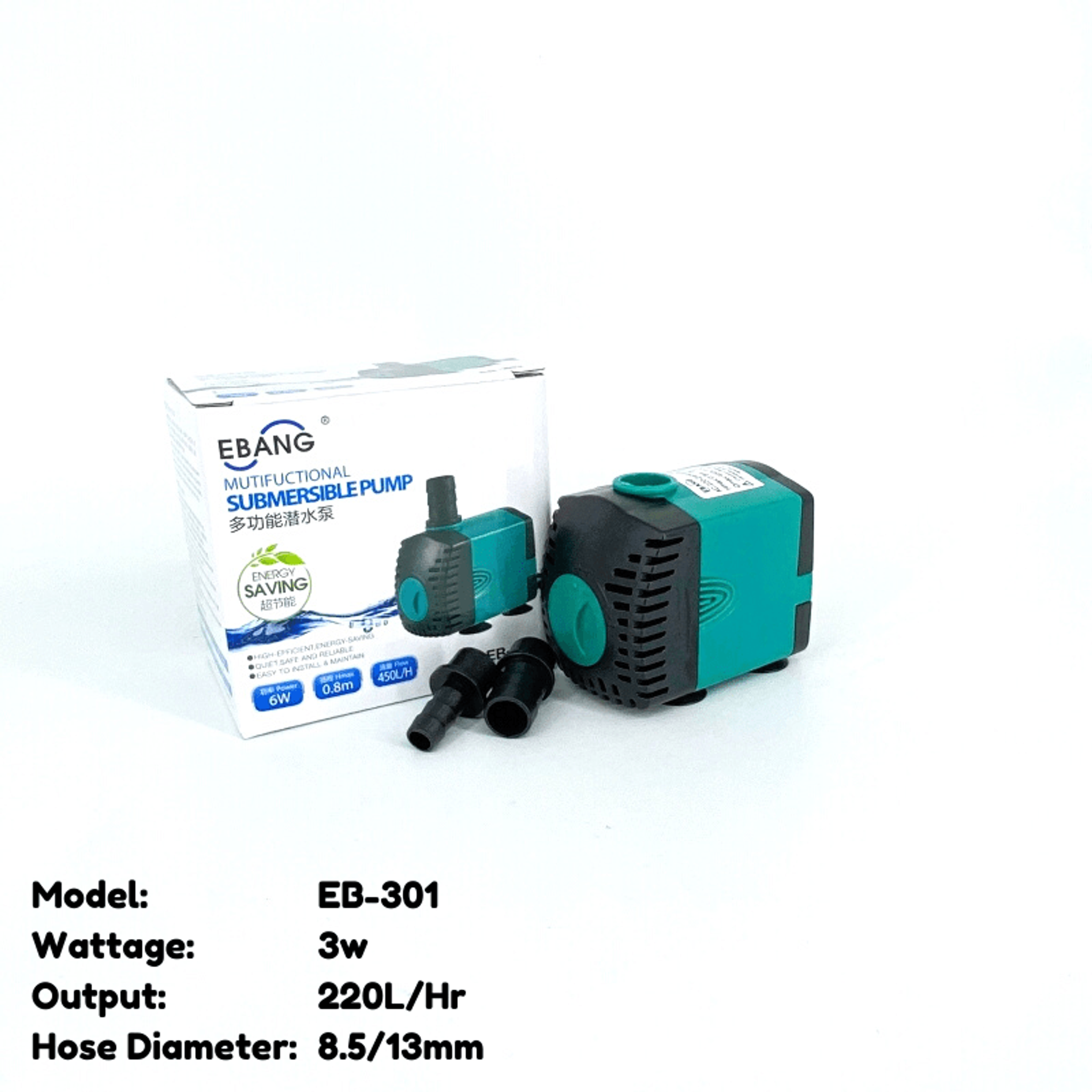 EBANG Submersible Pump - 300 Series (220-3000L/Hr)