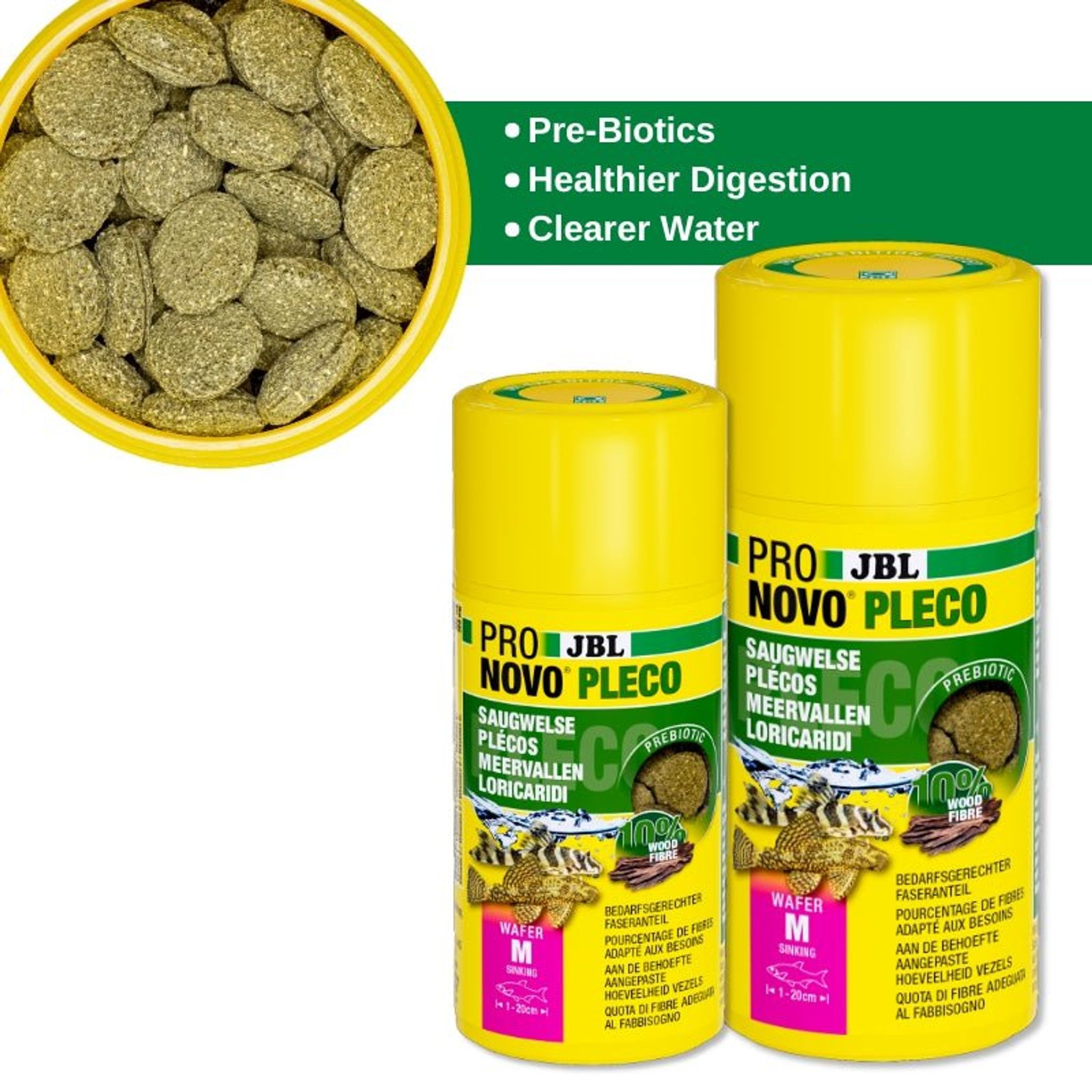 JBL ProNovo Pleco Wafer M/XL (Plecos Food With Natural Wood Fibres)