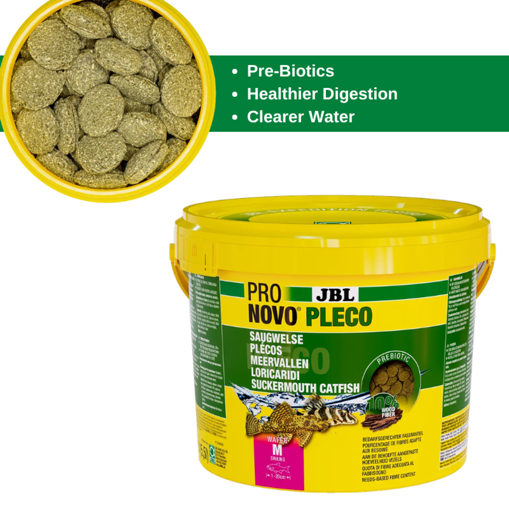 JBL ProNovo Pleco Wafer M/XL (Plecos Food With Natural Wood Fibres)