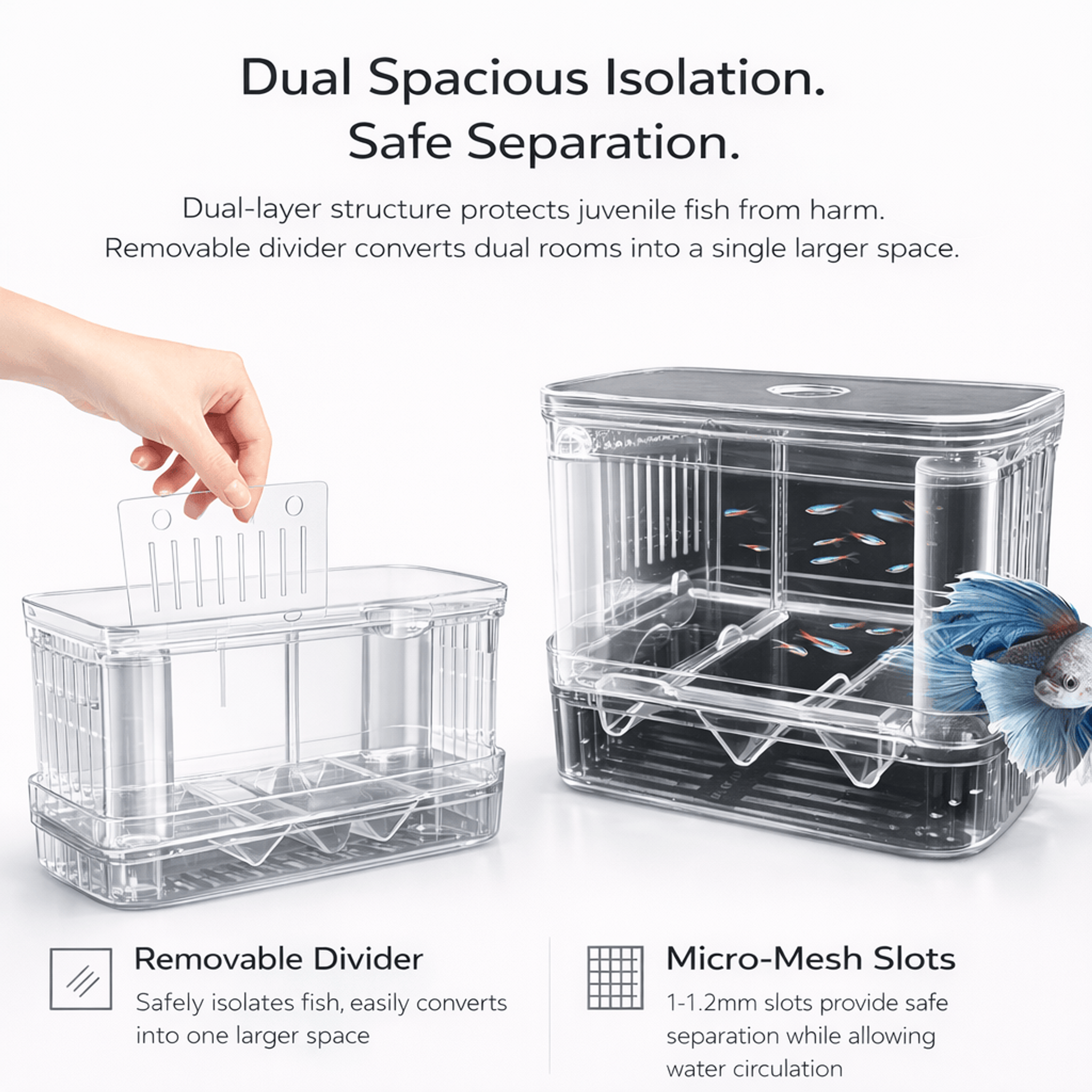 Jeneca Fish Hatchery FH-D - Aquarium Breeding Isolation Box Fry Hatchery Baby Fish Shrimp Tank Divider