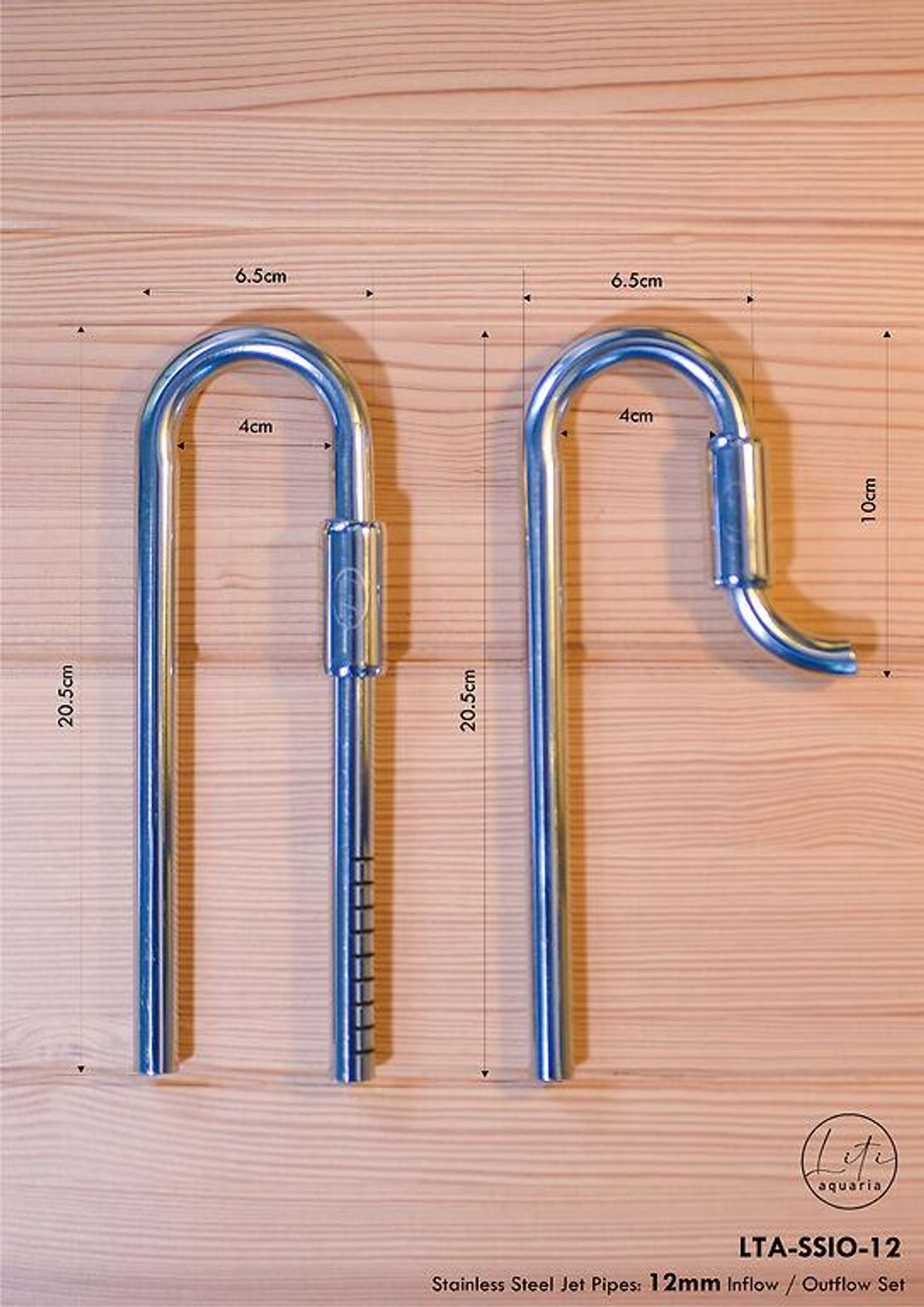 LitiAquaria Stainless Steel Jet Pipe In/Out
