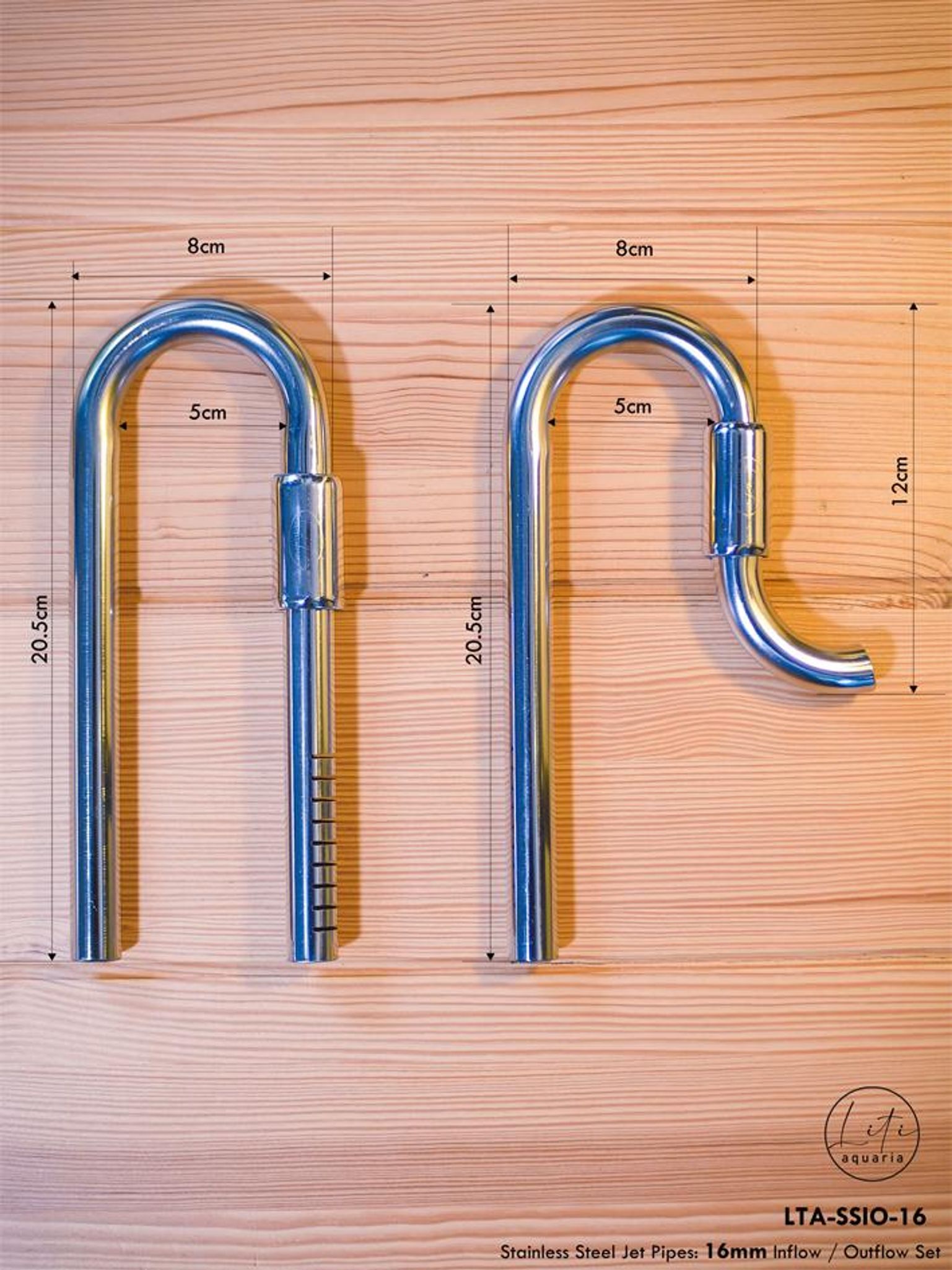 LitiAquaria Stainless Steel Jet Pipe In/Out