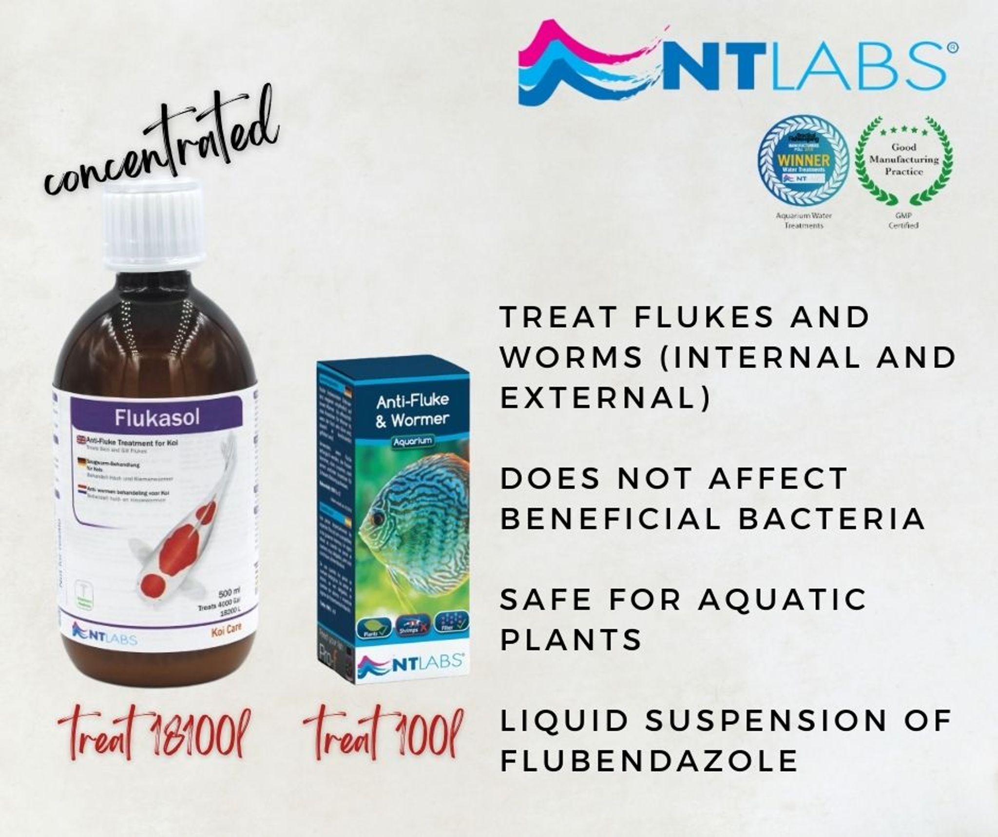 NT LABS Koi Care Flukasol 500ml (treat flukes)