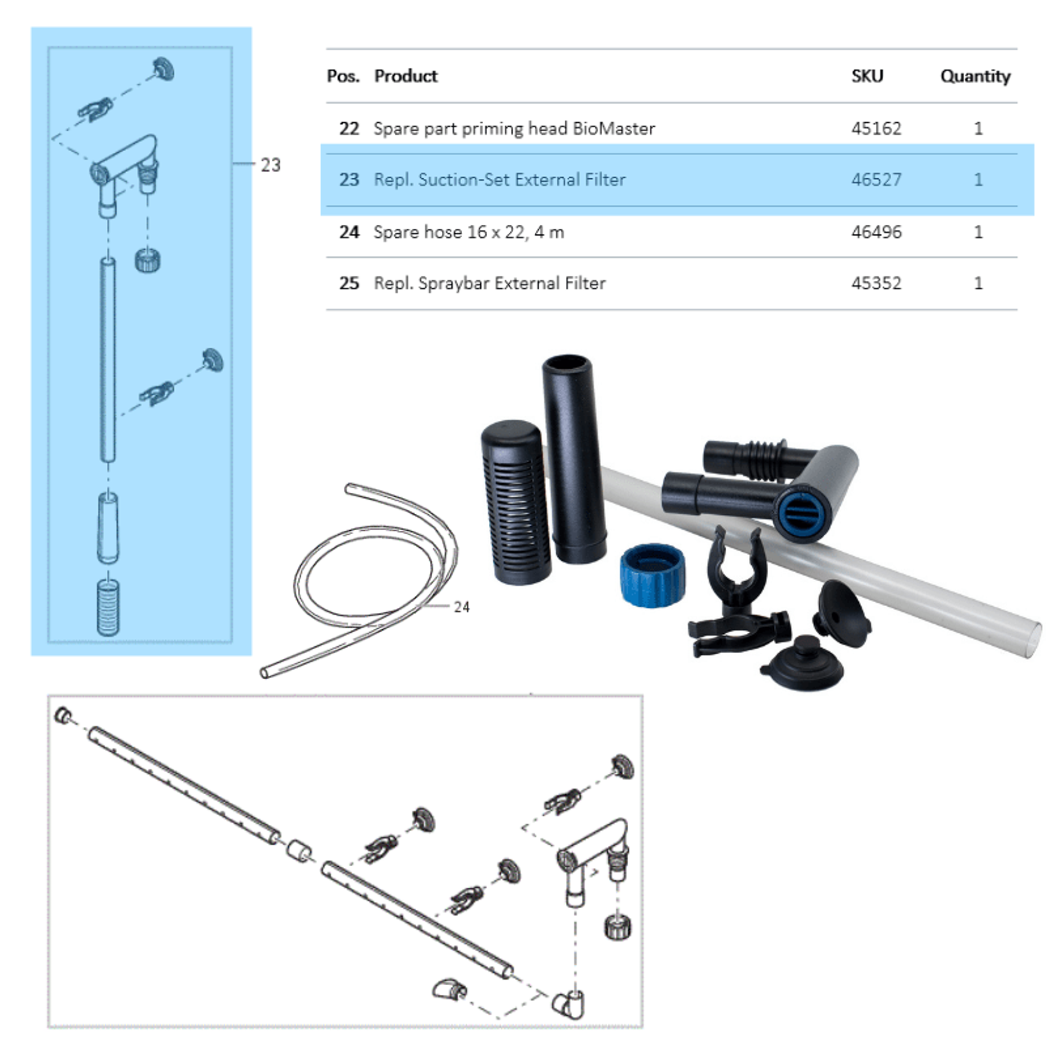 OASE Biomaster 250/350/600/850 Spare Parts