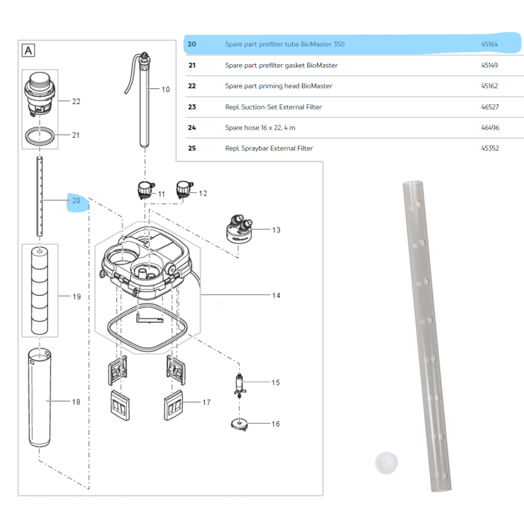 OASE Biomaster 250/350/600/850 Spare Parts