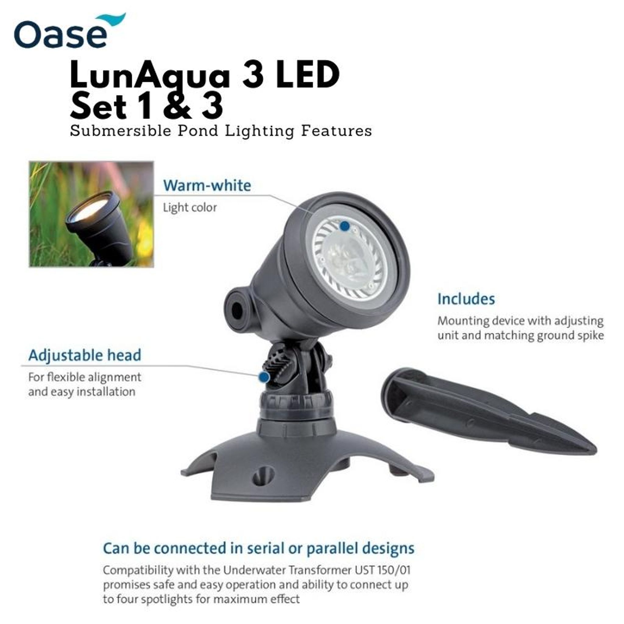 OASE LunAqua 3 LED pond spotlight (Set 1 & 3)