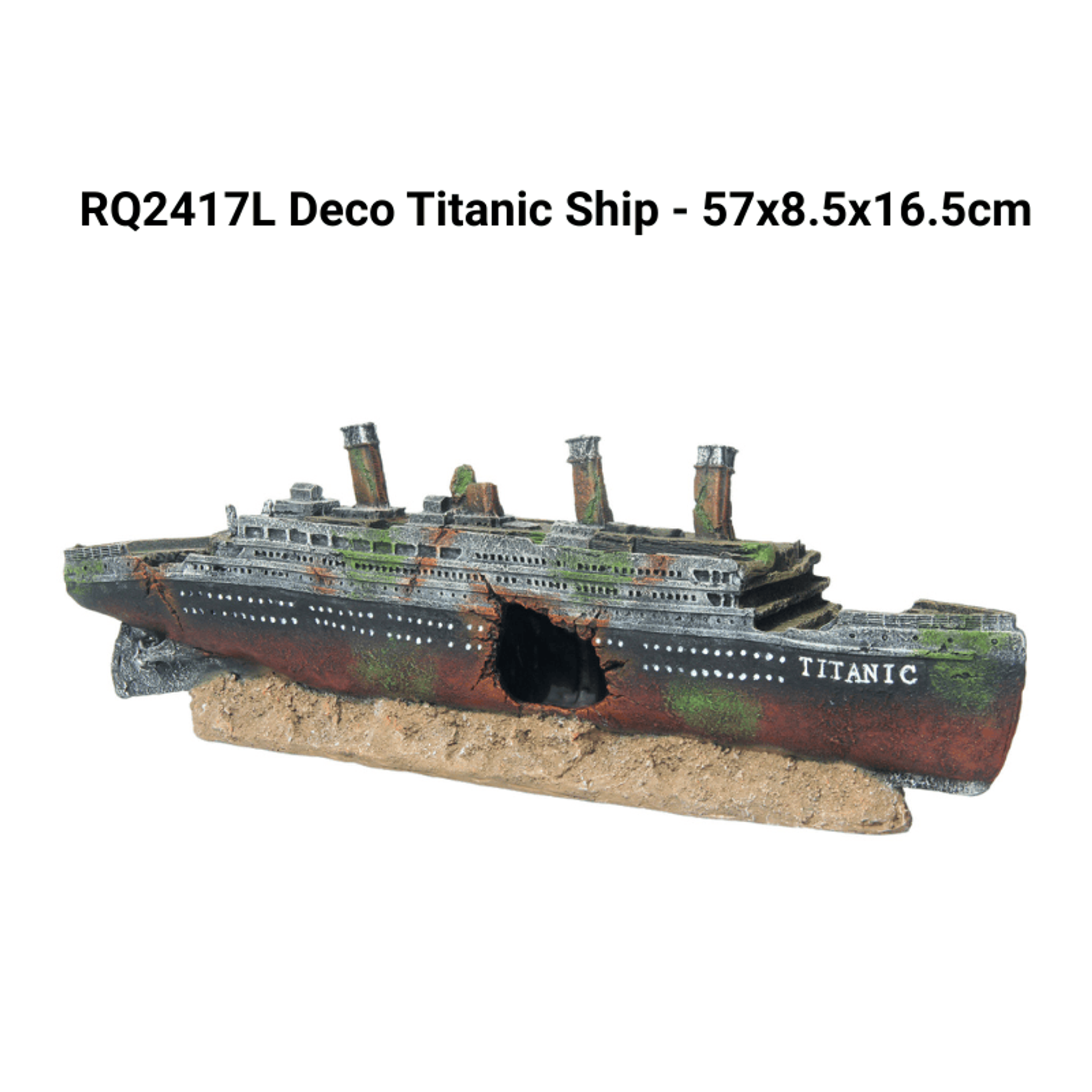 RQ2417L Titanic Ship L Aquarium Decoration