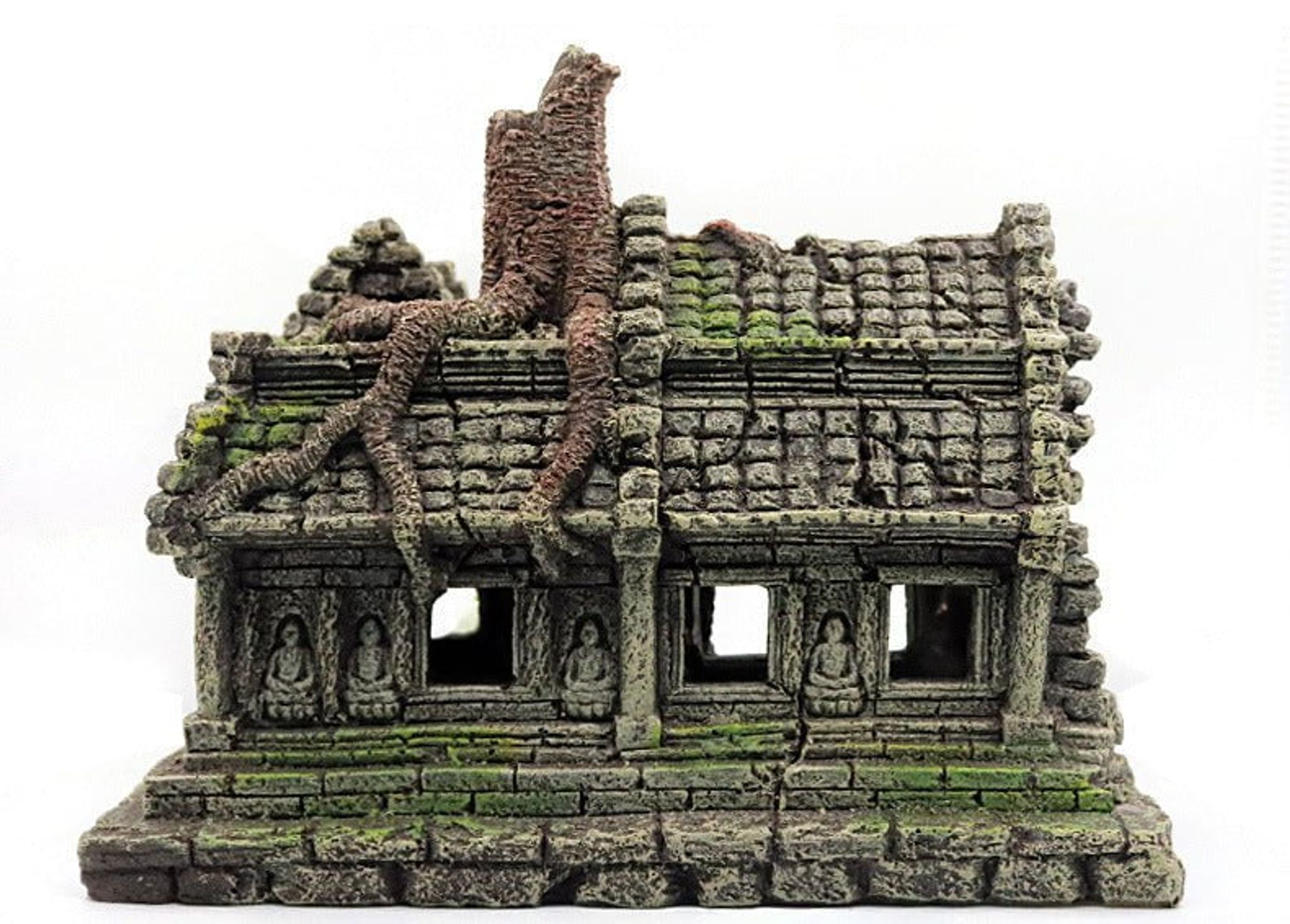RQ1808 Wooden House Aquarium Decoration 29.5x19.5x19cm