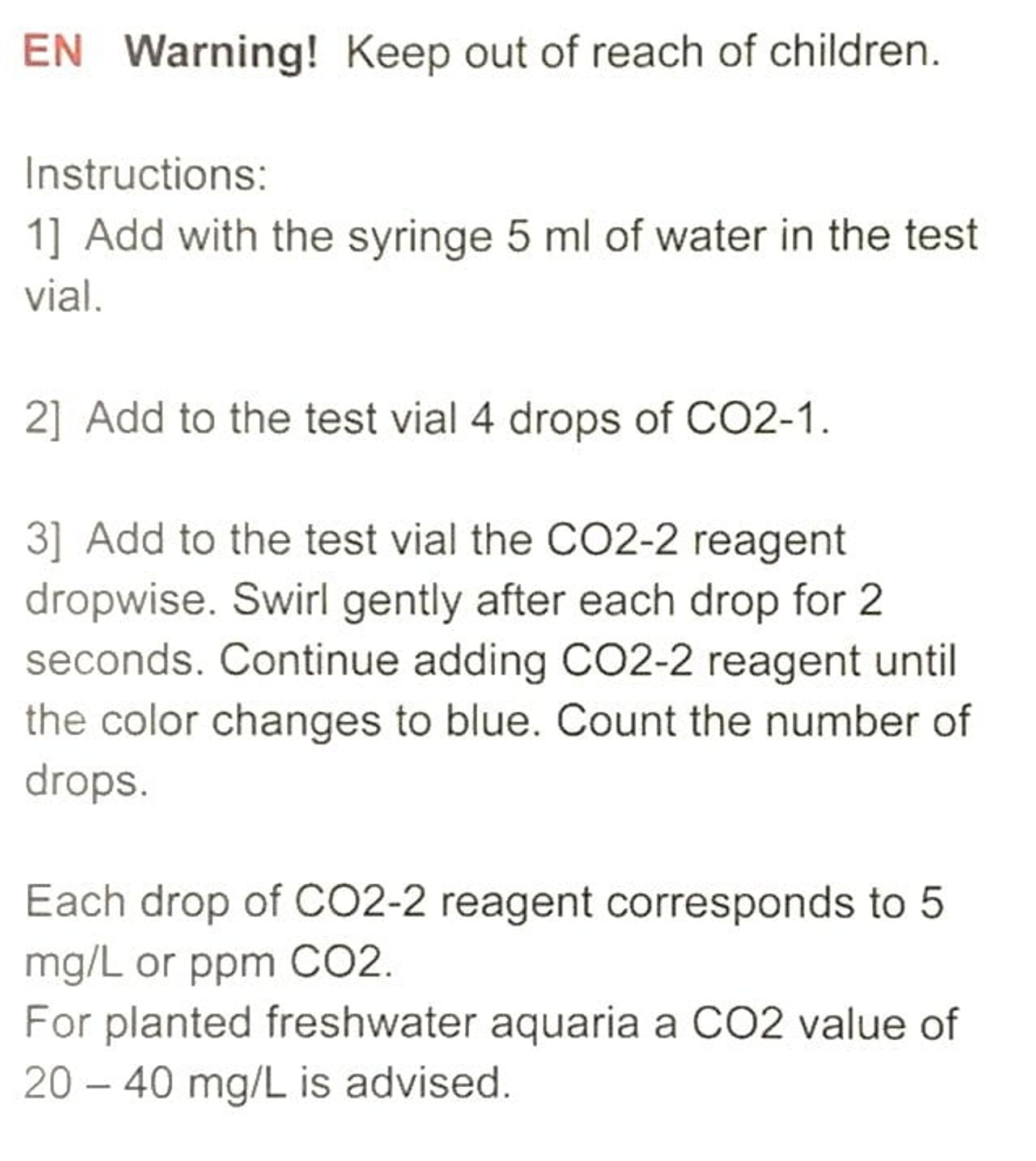 SALIFERT Carbon Dioxide Test kit for freshwater (Co2)