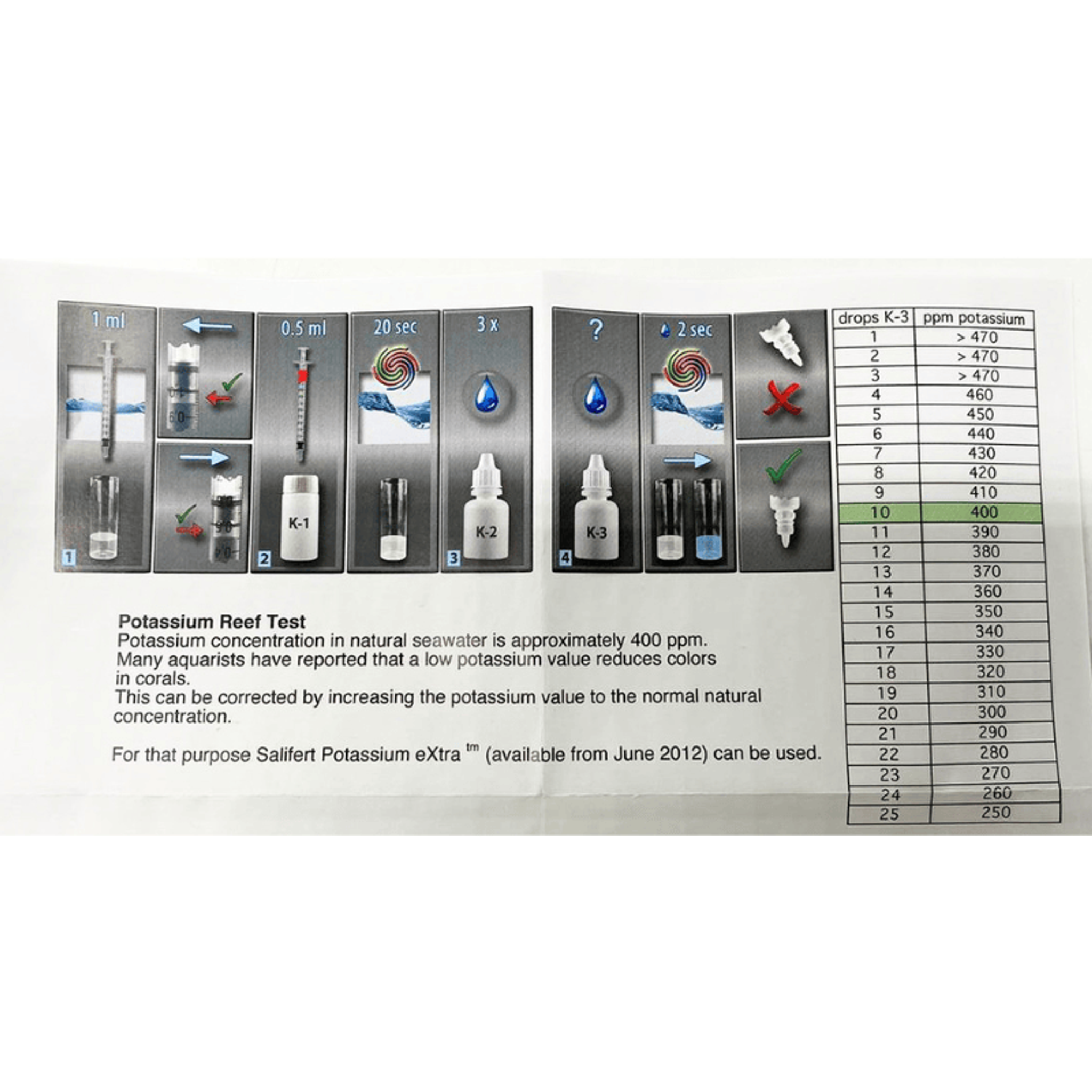 SALIFERT Potassium Test kit for saltwater / freshwater (K)