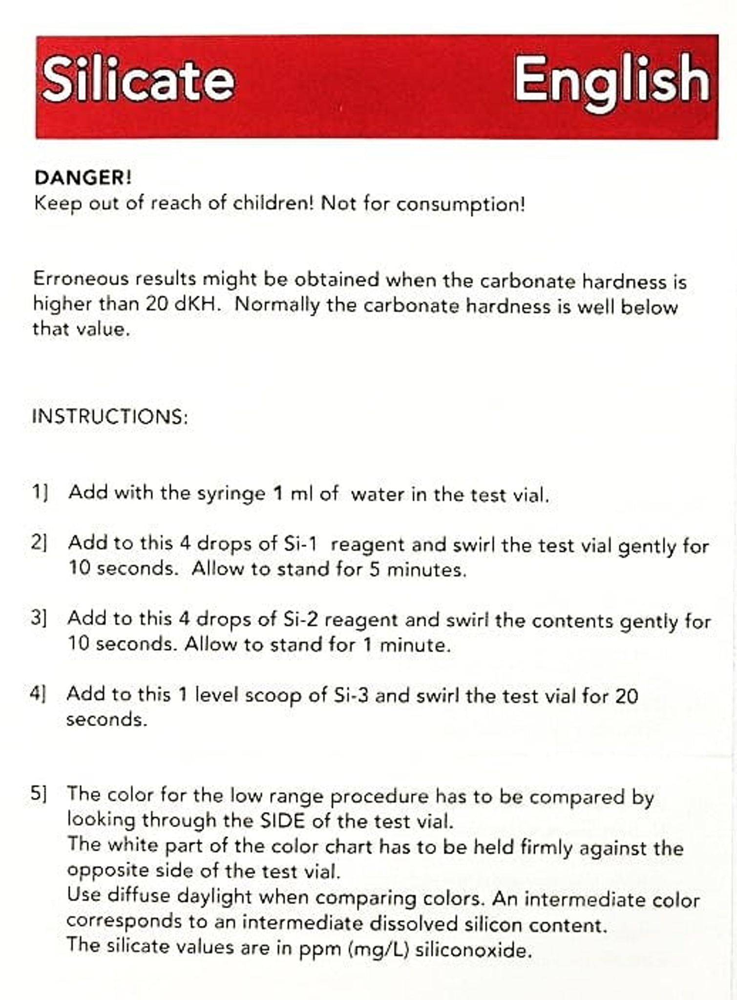 SALIFERT Silicate Profi Test kit for saltwater (Si)