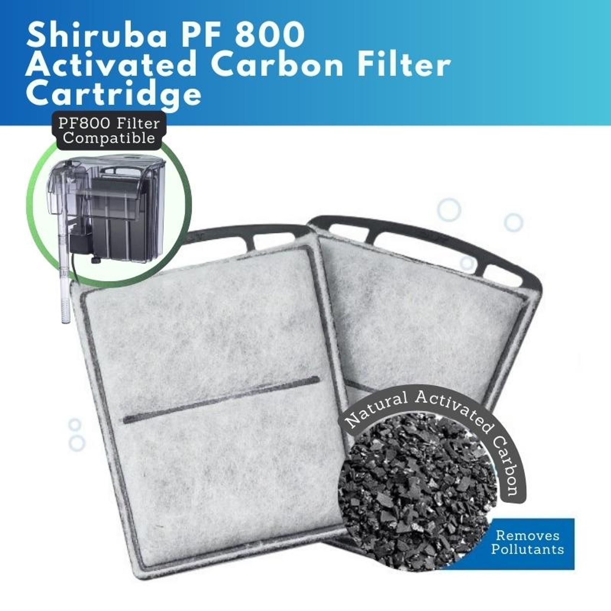 SHIRUBA Activated Carbon Cartridge Replacement (PF Hang On Back Filter (2pcs/box))