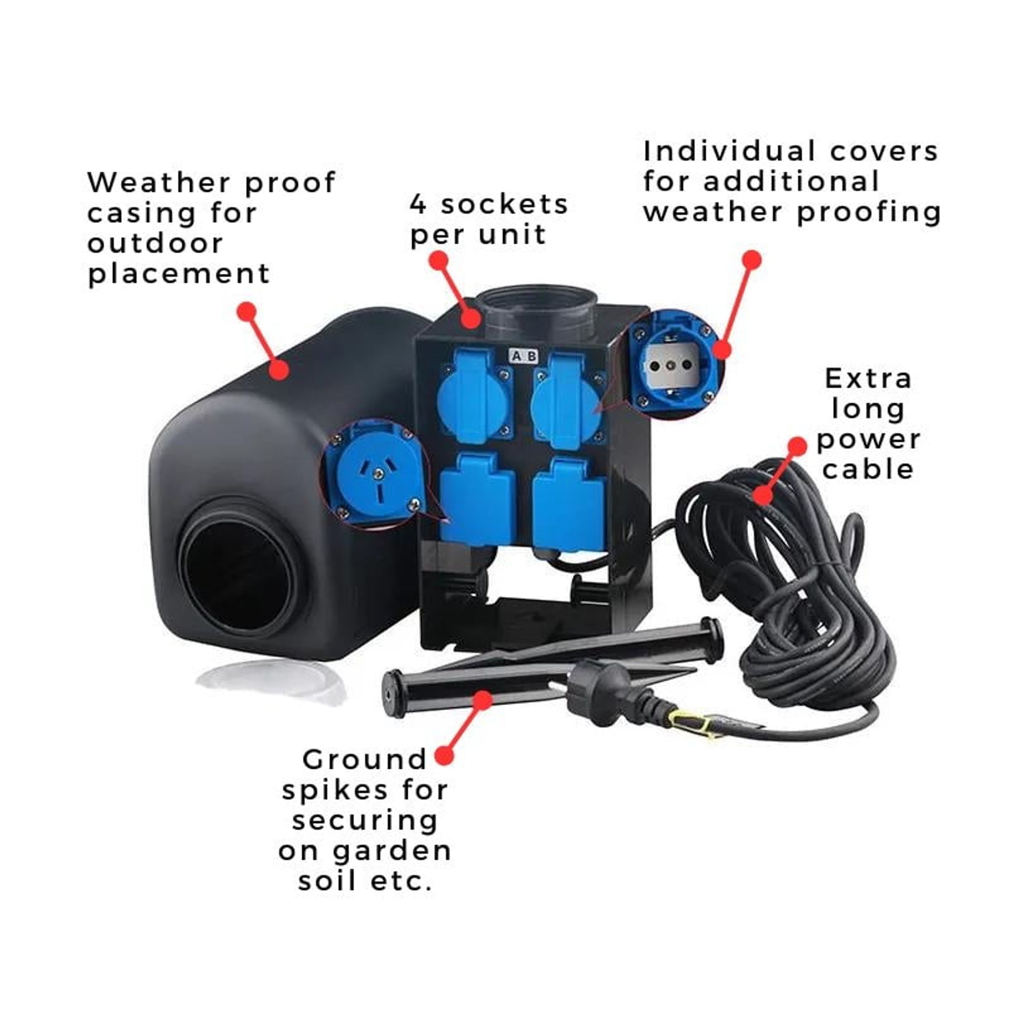 SUNSUN Outdoor Water Proof Garden Socket Connection